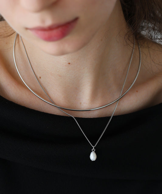 2連メタル淡水パールチョーカー【ネコポス】