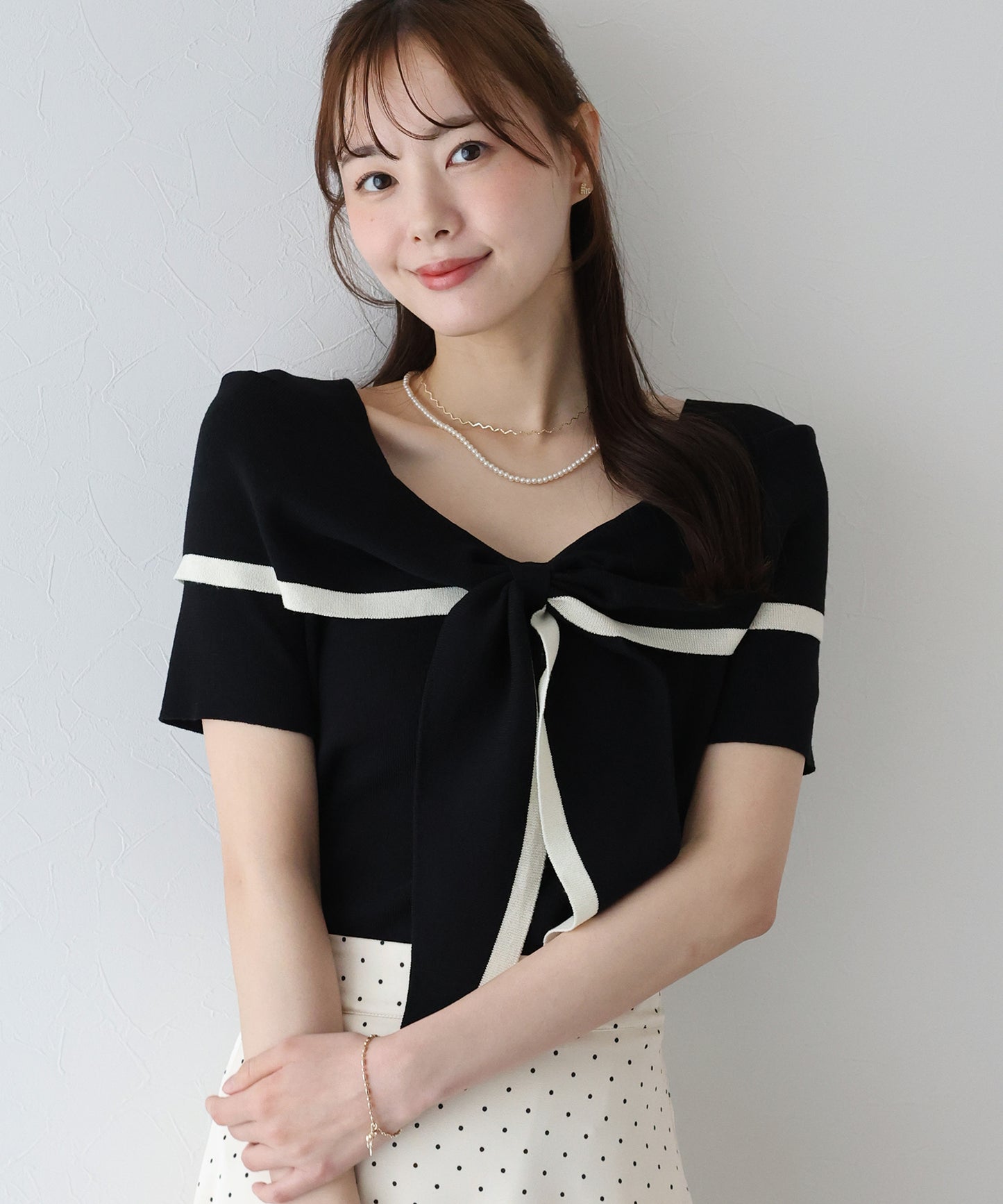 【TIME SALE】配色オフショルニット