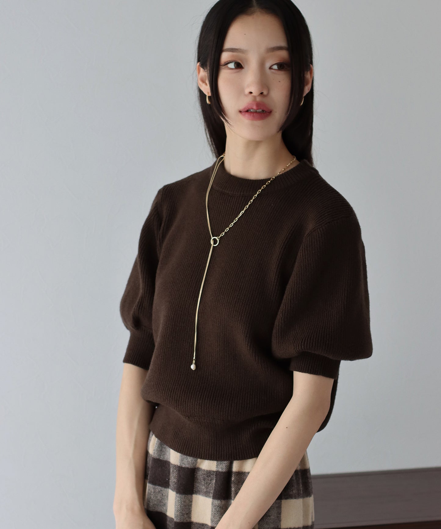 【TIME SALE】半袖パフスリーブニット