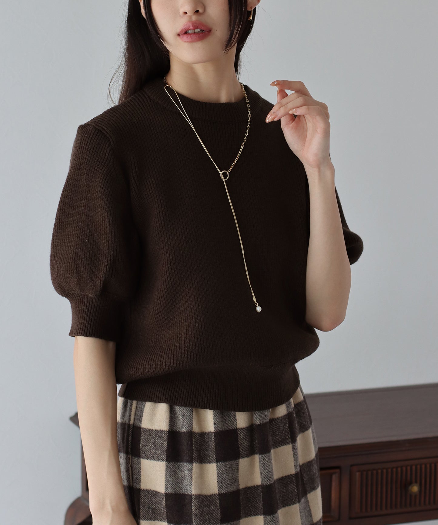 【TIME SALE】半袖パフスリーブニット