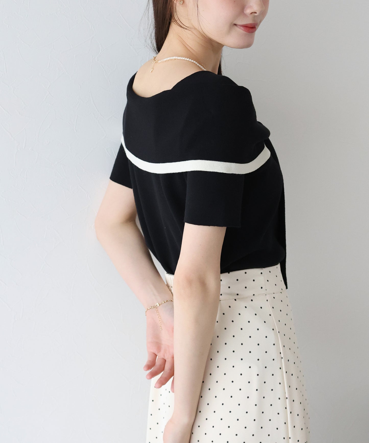 【TIME SALE】配色オフショルニット