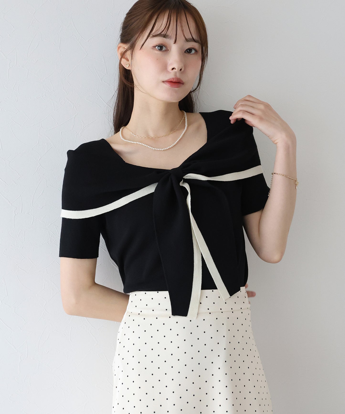 【TIME SALE】配色オフショルニット