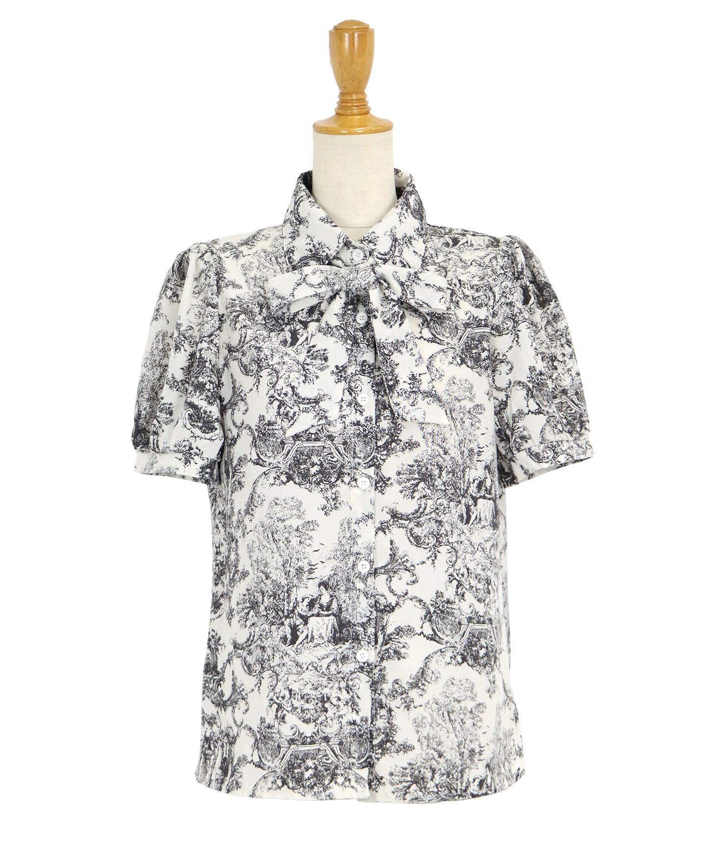 보우타이 리본 블라우스