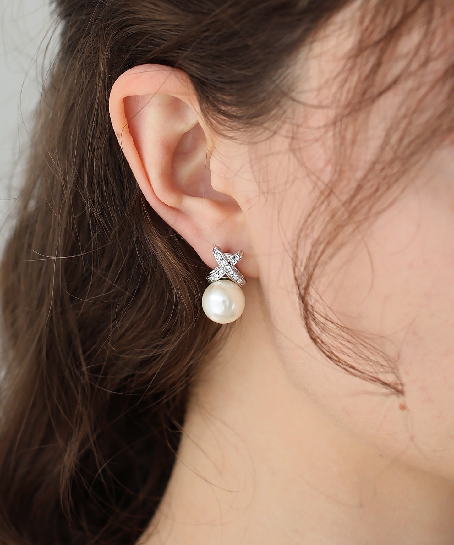 【SALE】パール&クロスビジュー ピアス& イヤリング【ネコポス】