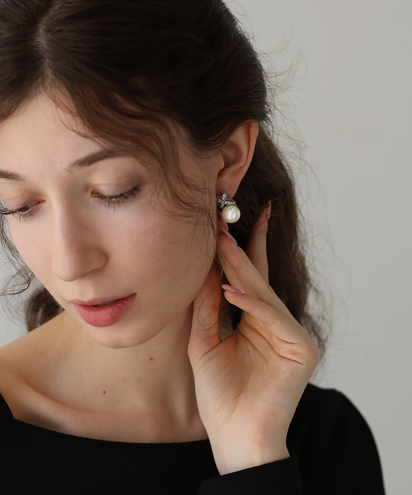 【SALE】パール&クロスビジュー ピアス& イヤリング【ネコポス】