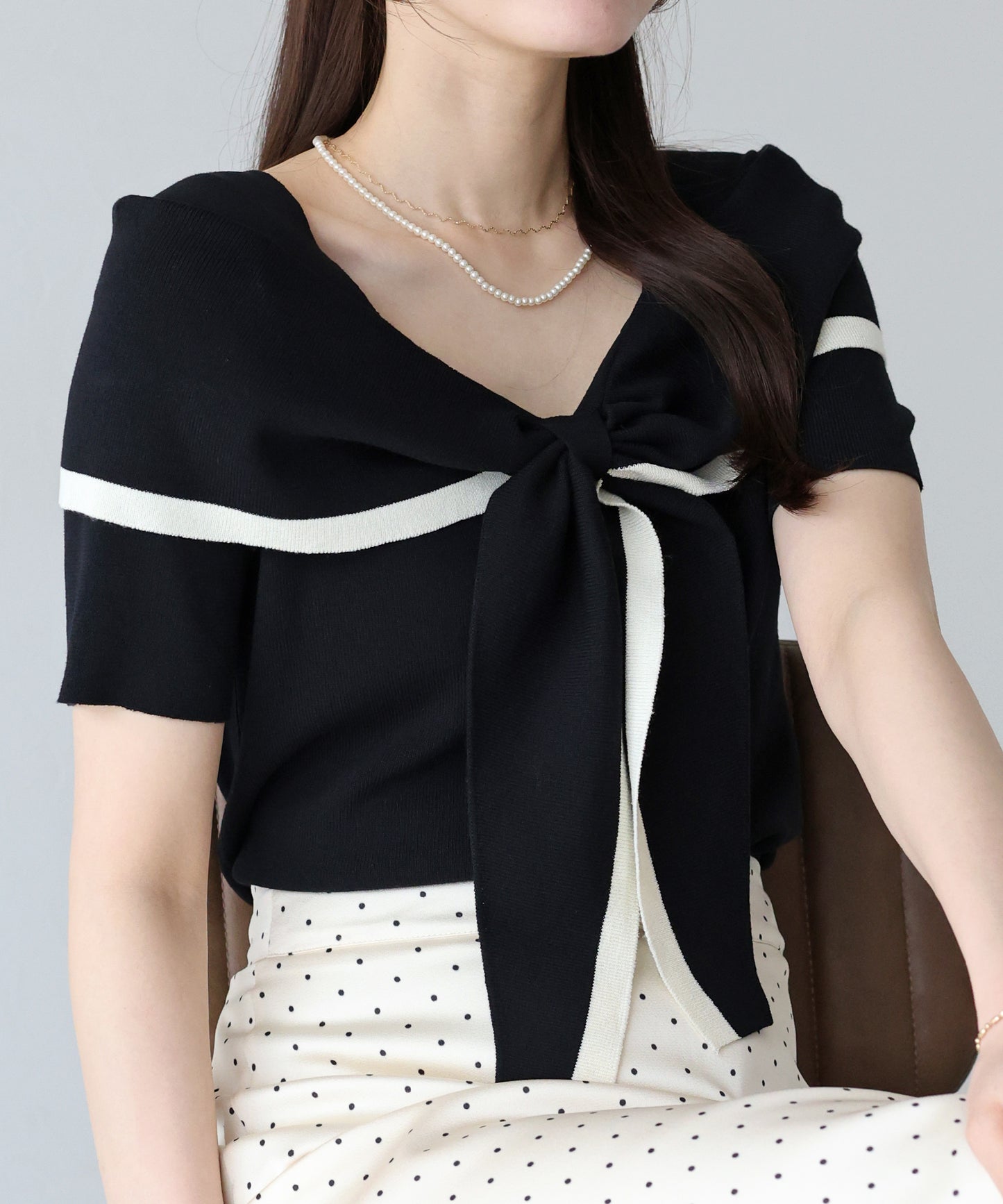 【TIME SALE】配色オフショルニット