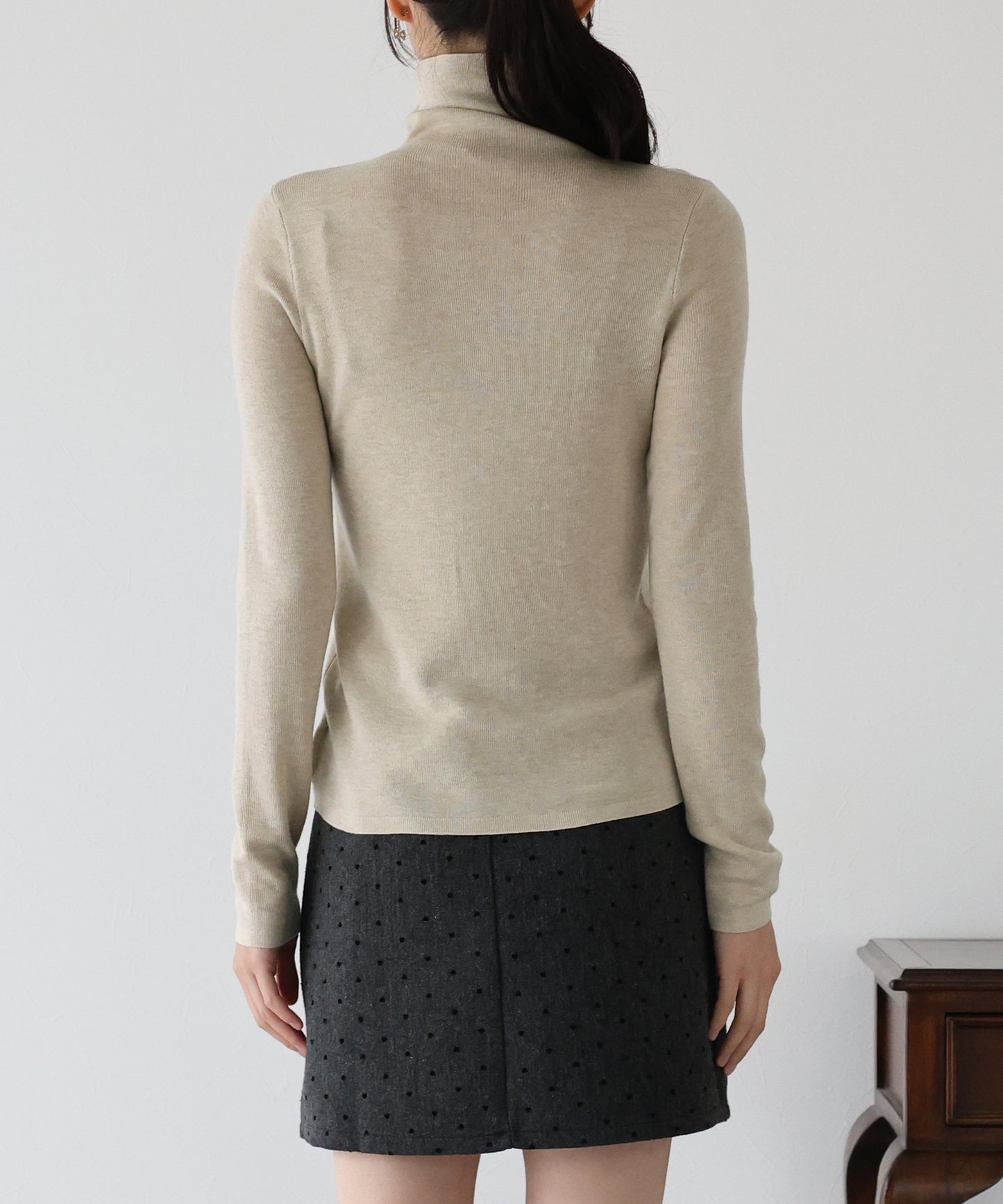 【TIME SALE】ウール混ベーシックタートルニット