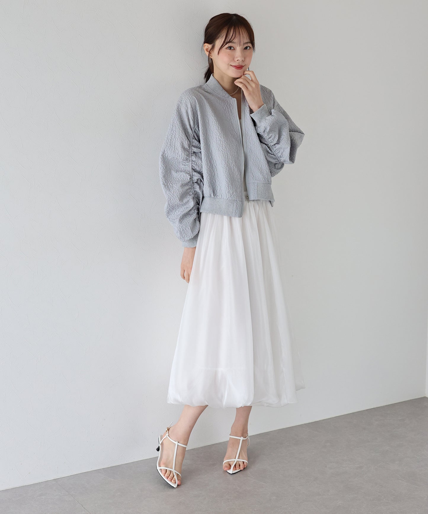 【TIME SALE】フラワージャガードブルゾン