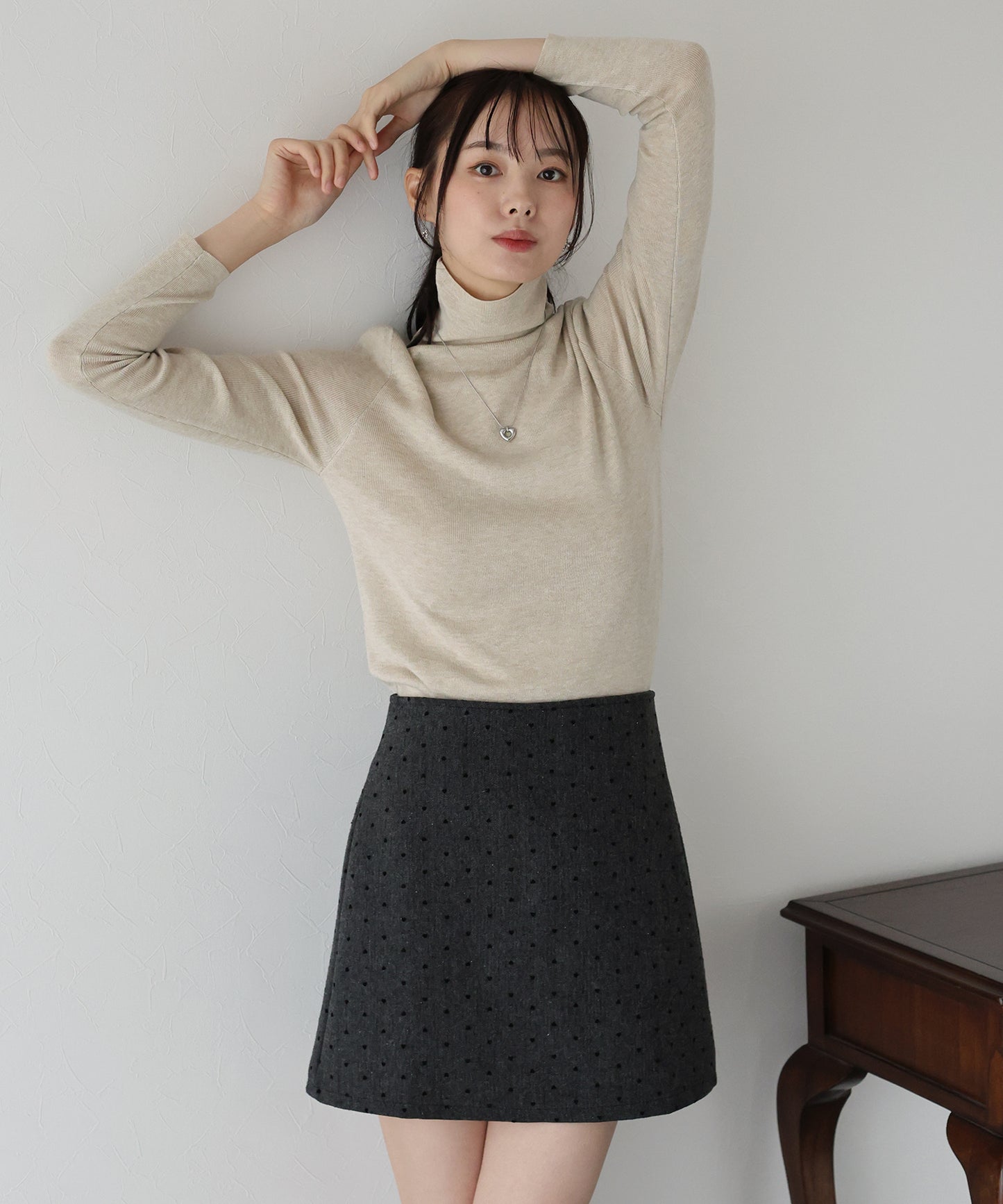 【TIME SALE】ウール混ベーシックタートルニット