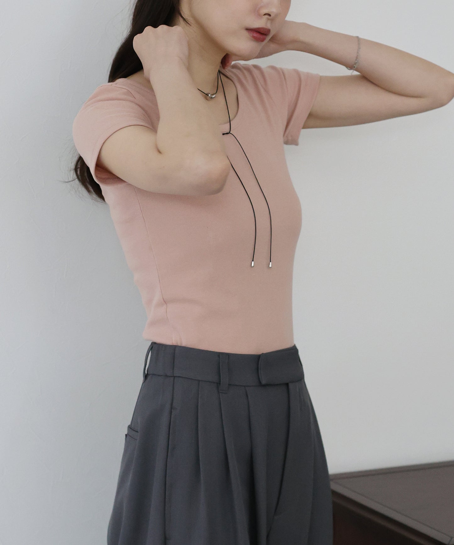【TIME SALE】半袖カラークルーTシャツ【ネコポス】