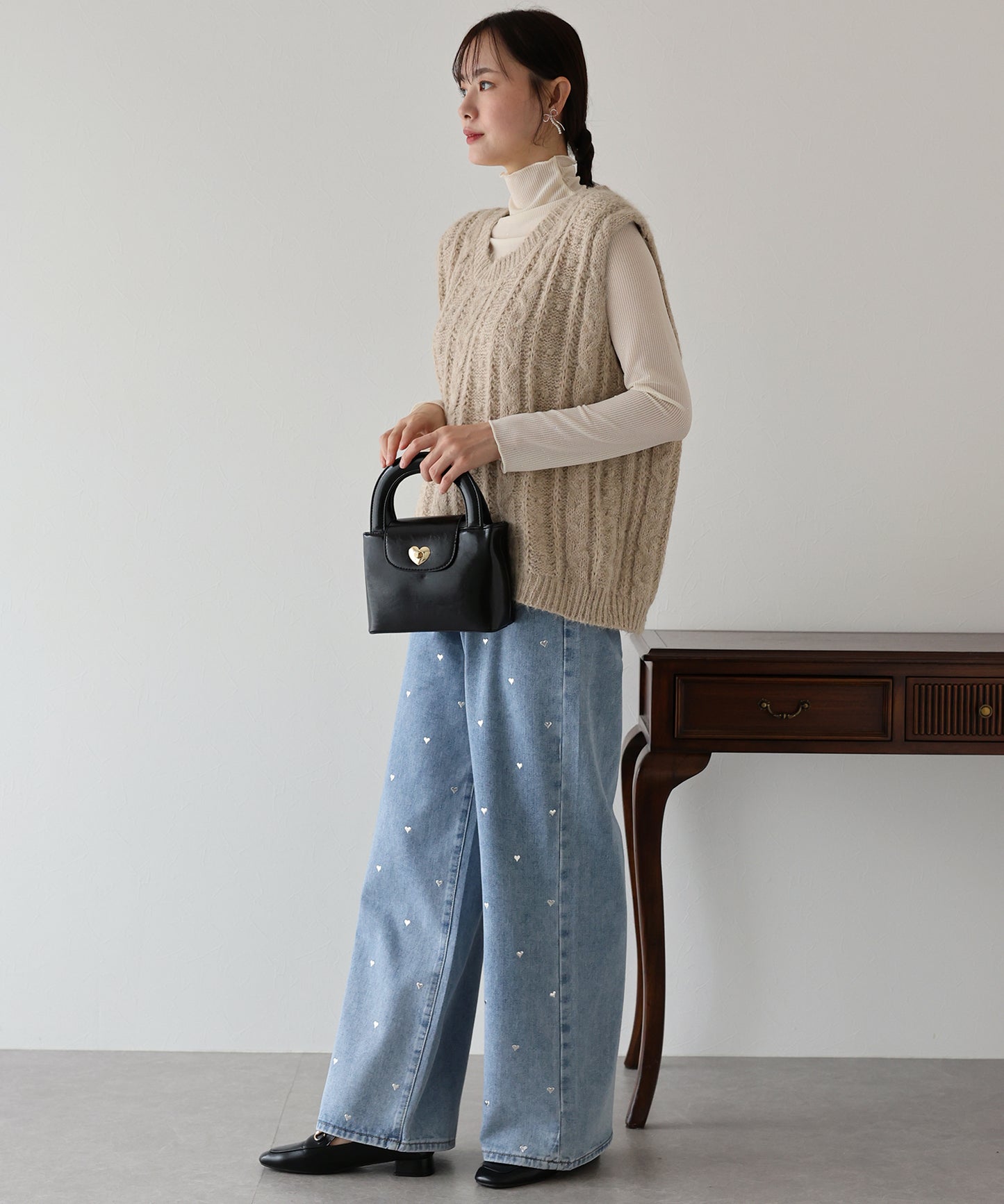 【TIME SALE】ケーブルニットベスト