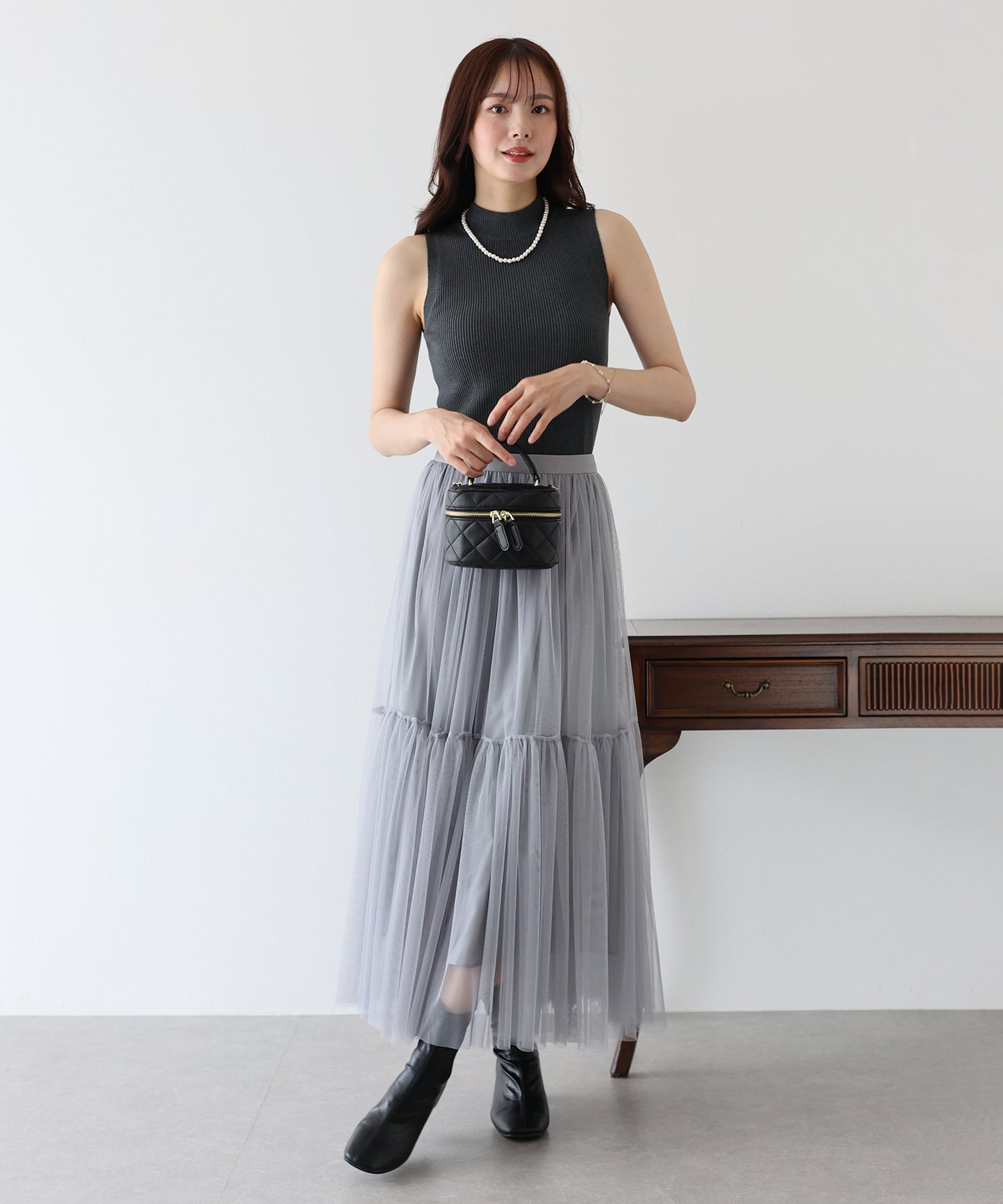 【TIME SALE】なめらかリブノースリニット【ネコポス】