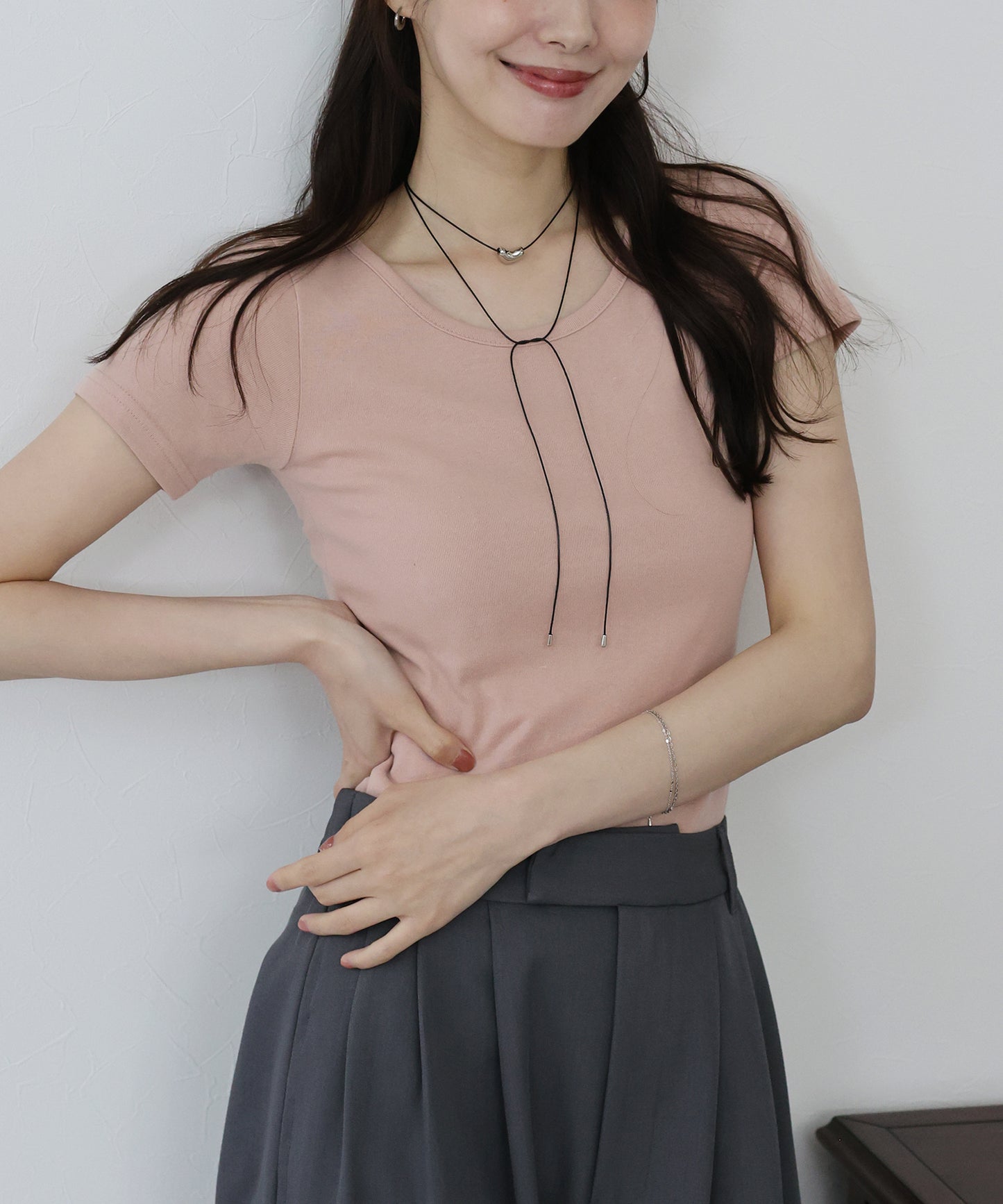 【TIME SALE】半袖カラークルーTシャツ【ネコポス】