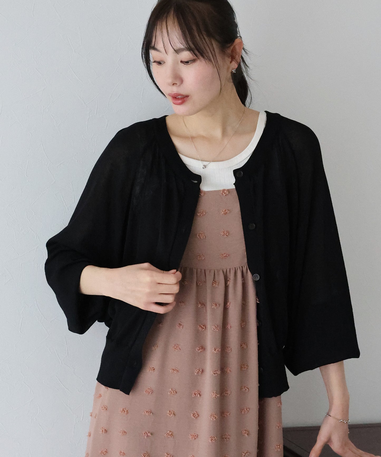 【SALE】UVカット ラグランシアーニットカーディガン【ネコポス】