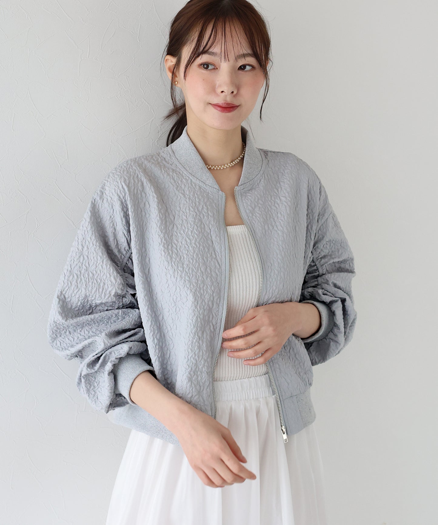 【TIME SALE】フラワージャガードブルゾン