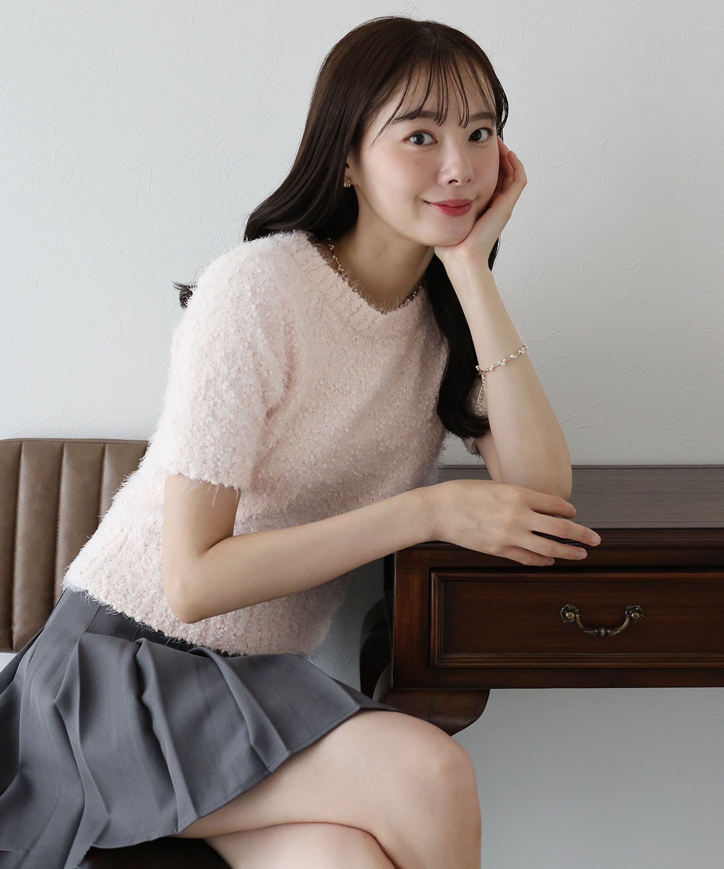 【早割5%OFF】ぽこぽこシャギー半袖ニット