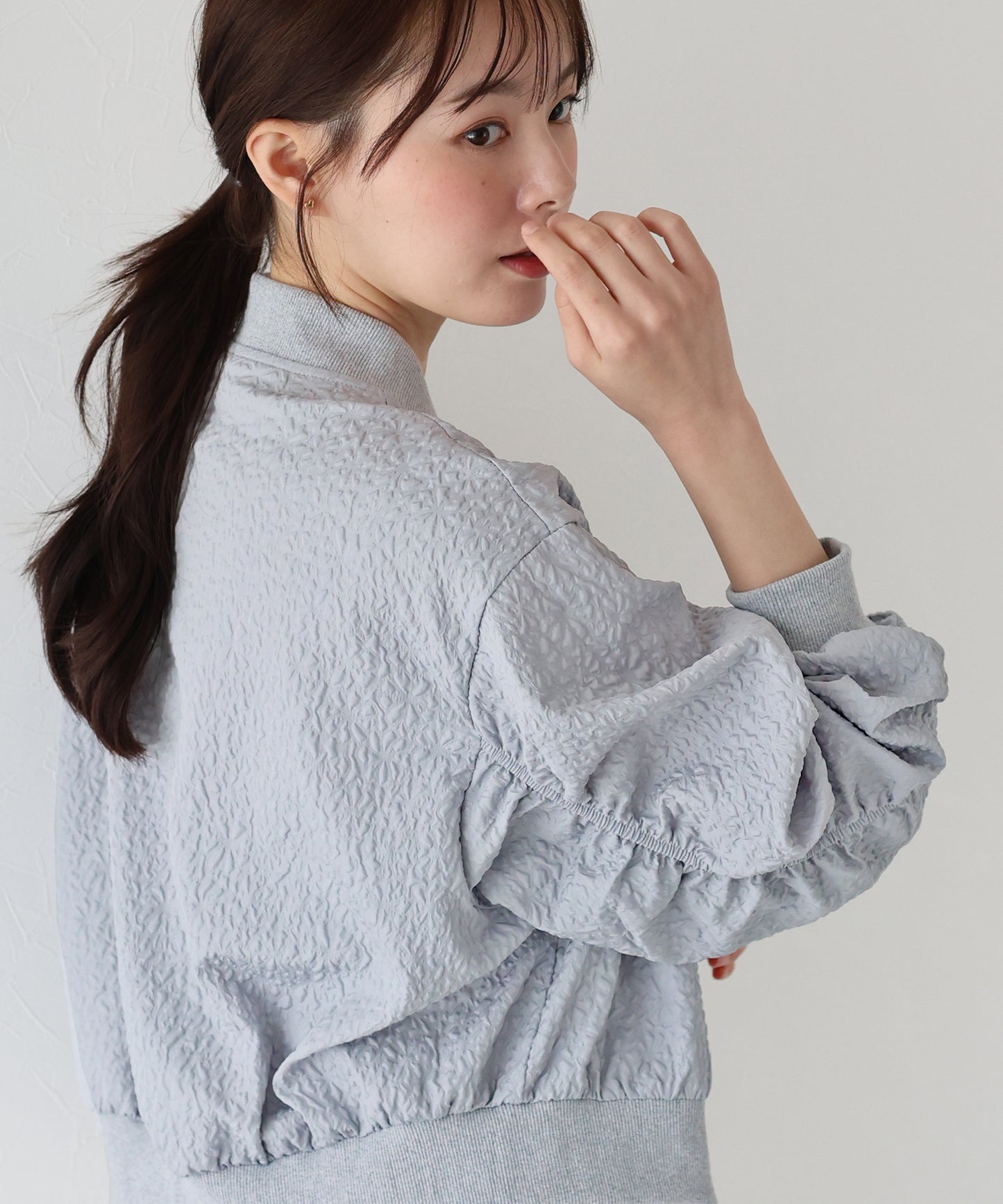 【TIME SALE】フラワージャガードブルゾン