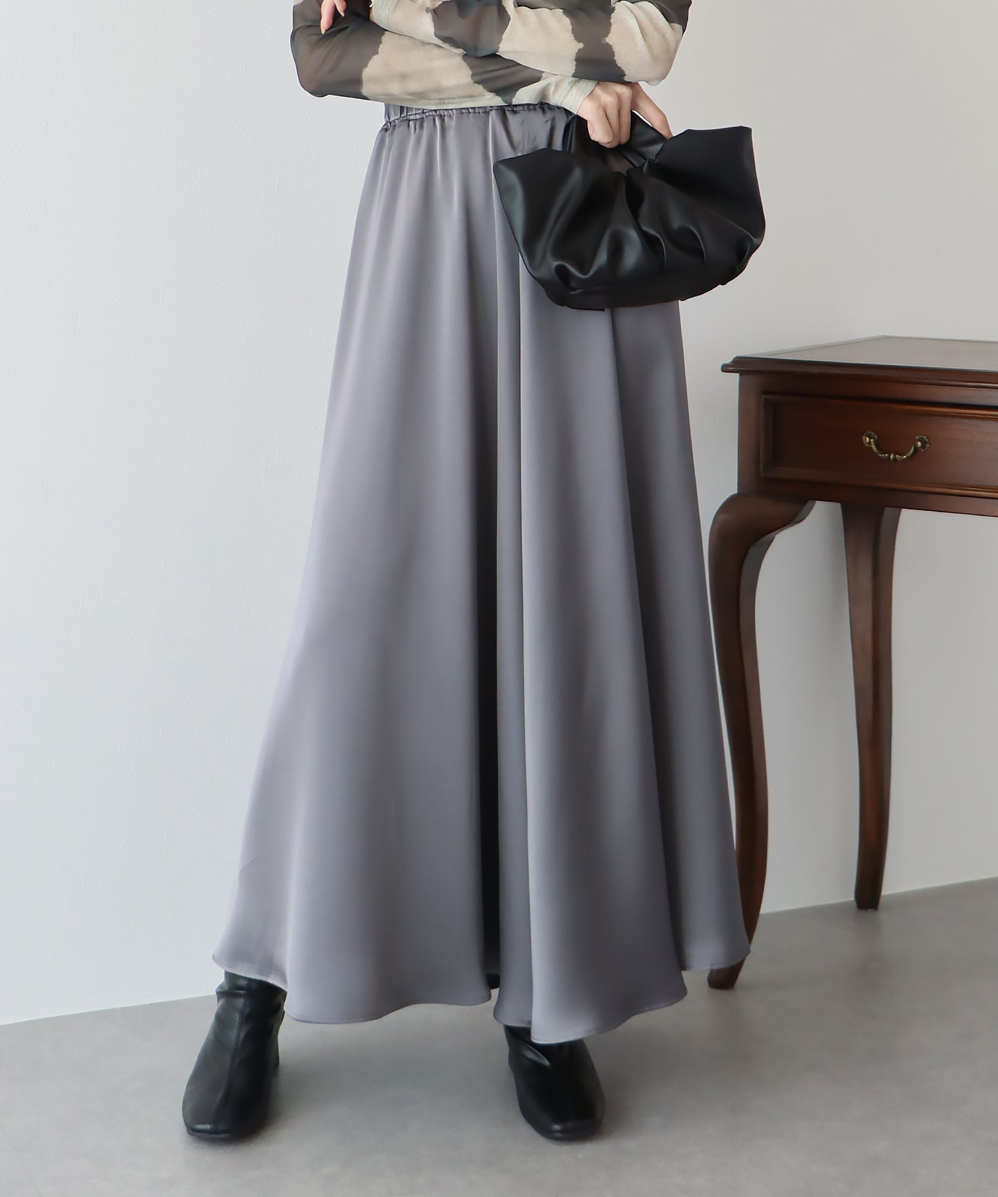 【TIME SALE】サテンフレアースカート