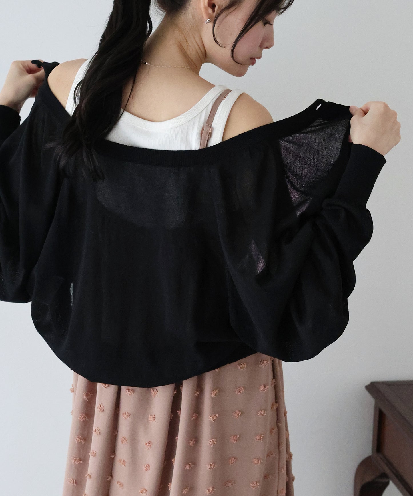 【SALE】UVカット ラグランシアーニットカーディガン【ネコポス】