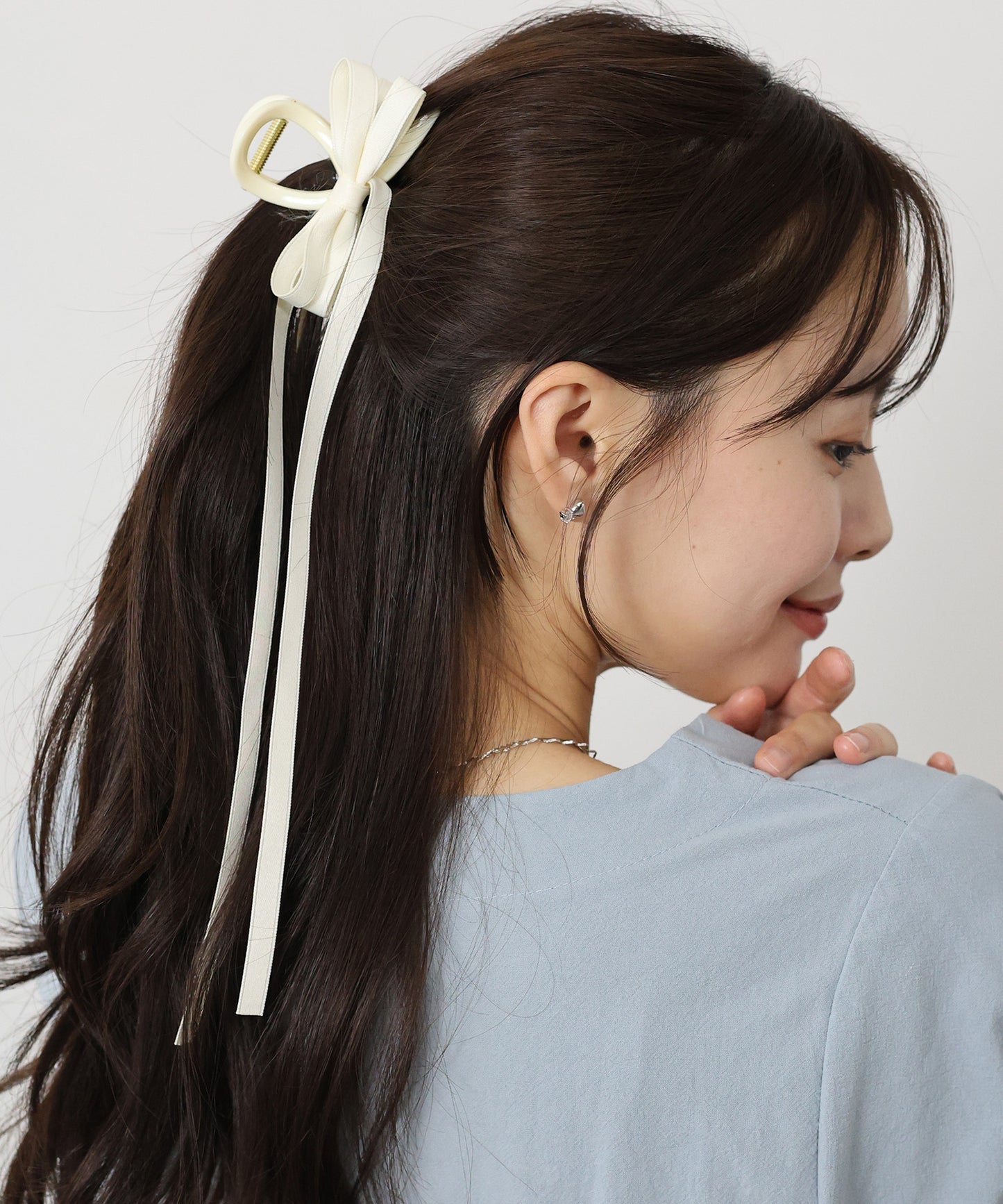 ロングリボンヘアクリップ