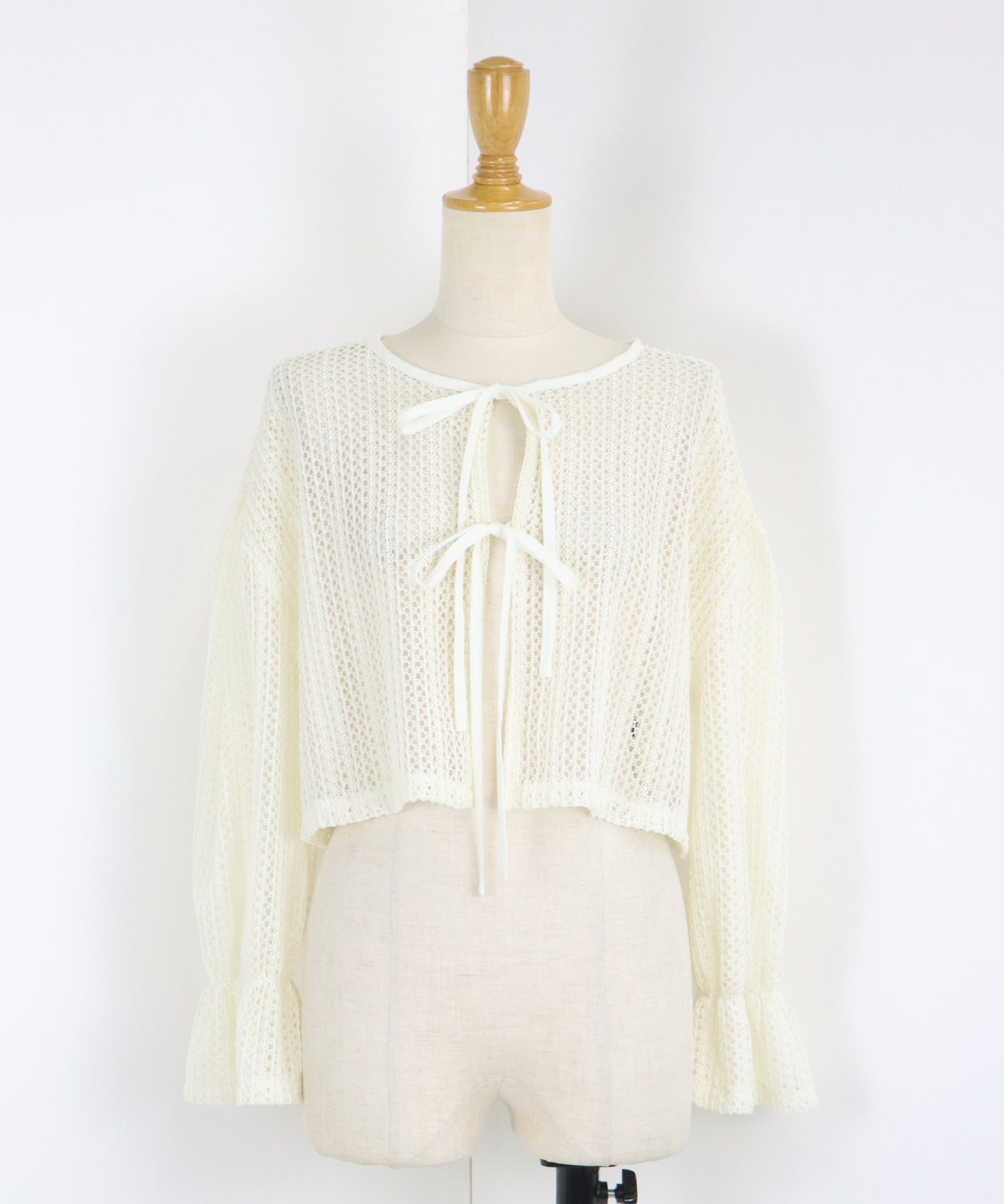 【SALE】2WAYリボンレースカーディガン