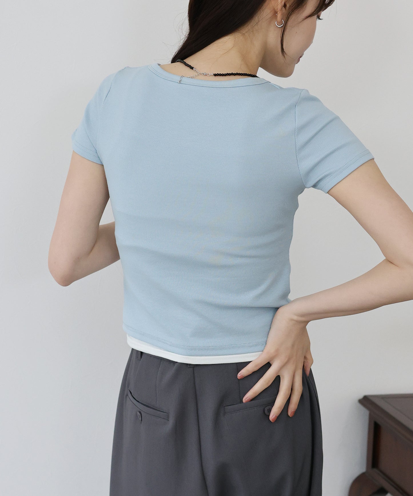 【TIME SALE】ヘンリーネック半袖Tシャツ【ネコポス】