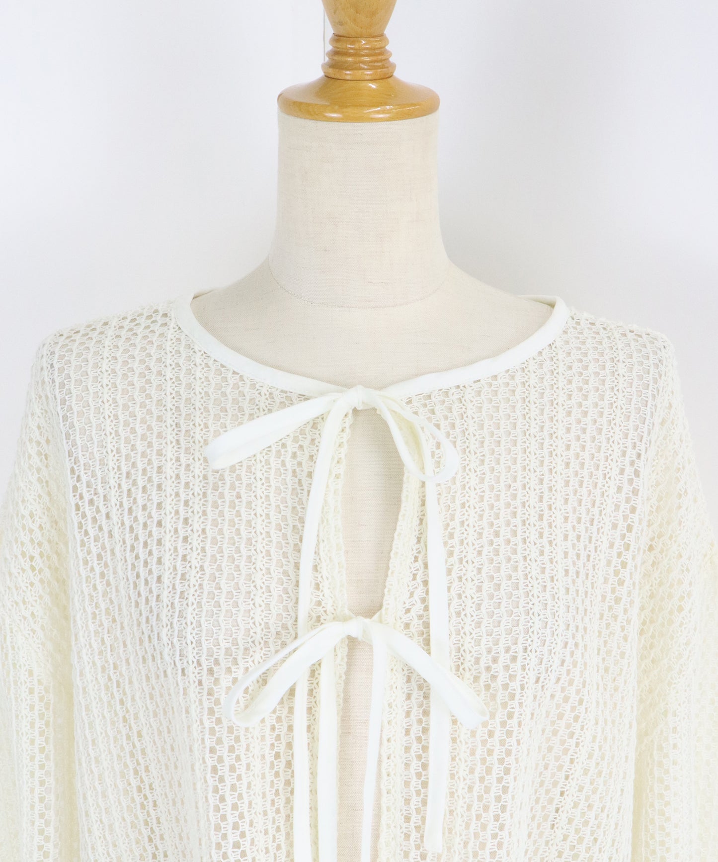 【SALE】2WAYリボンレースカーディガン