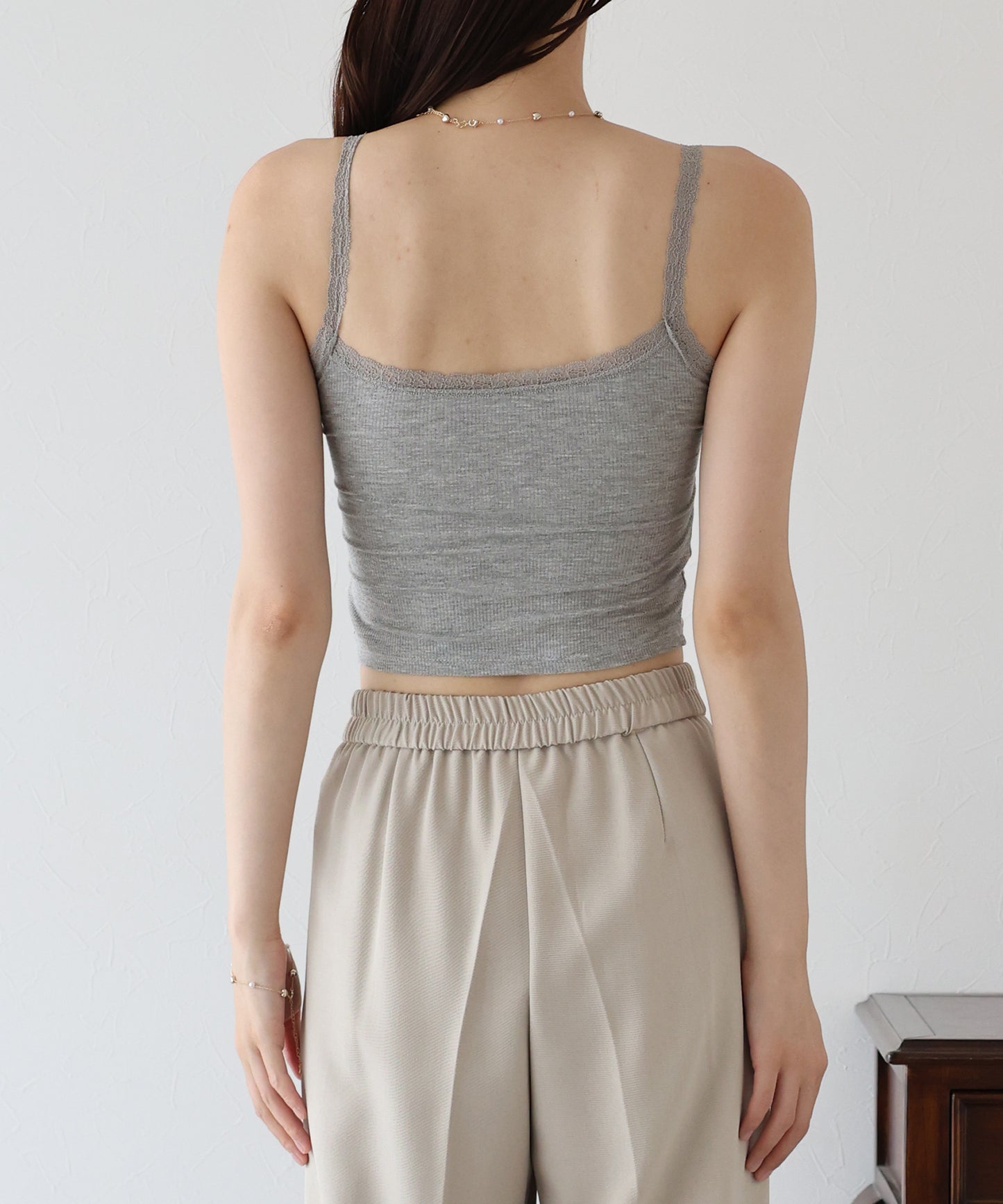 【TIME SALE】カップ付きレースストラップキャミソール【ネコポス】