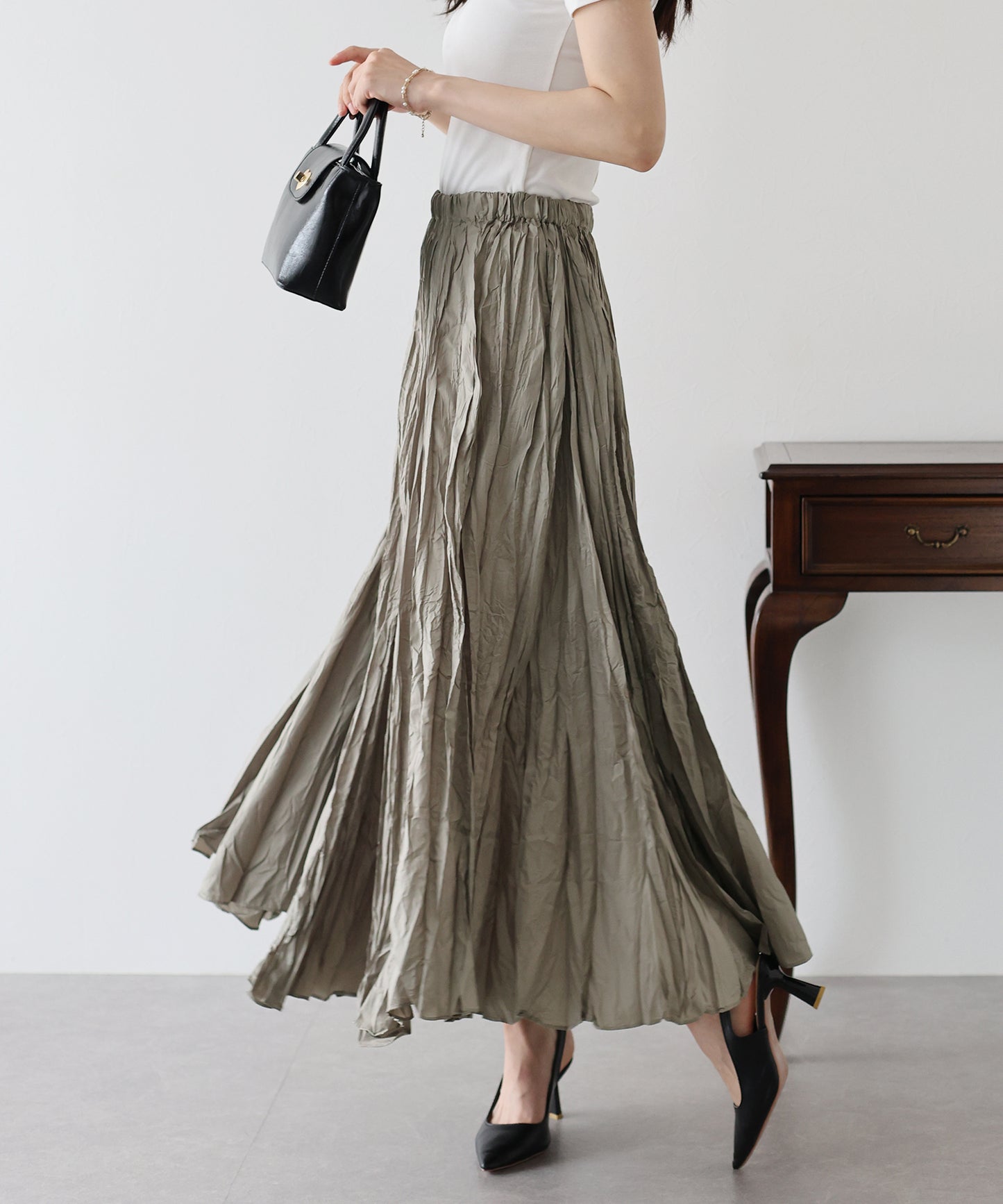 【SALE】シャイニープリーツスカート