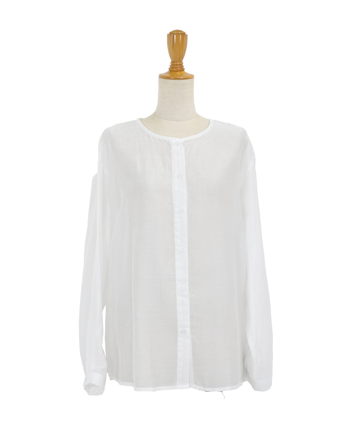 【SALE】ノーカラーシアーシャツ【ネコポス】