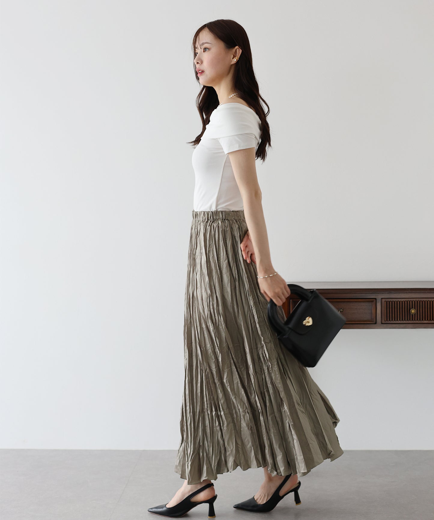 【SALE】シャイニープリーツスカート