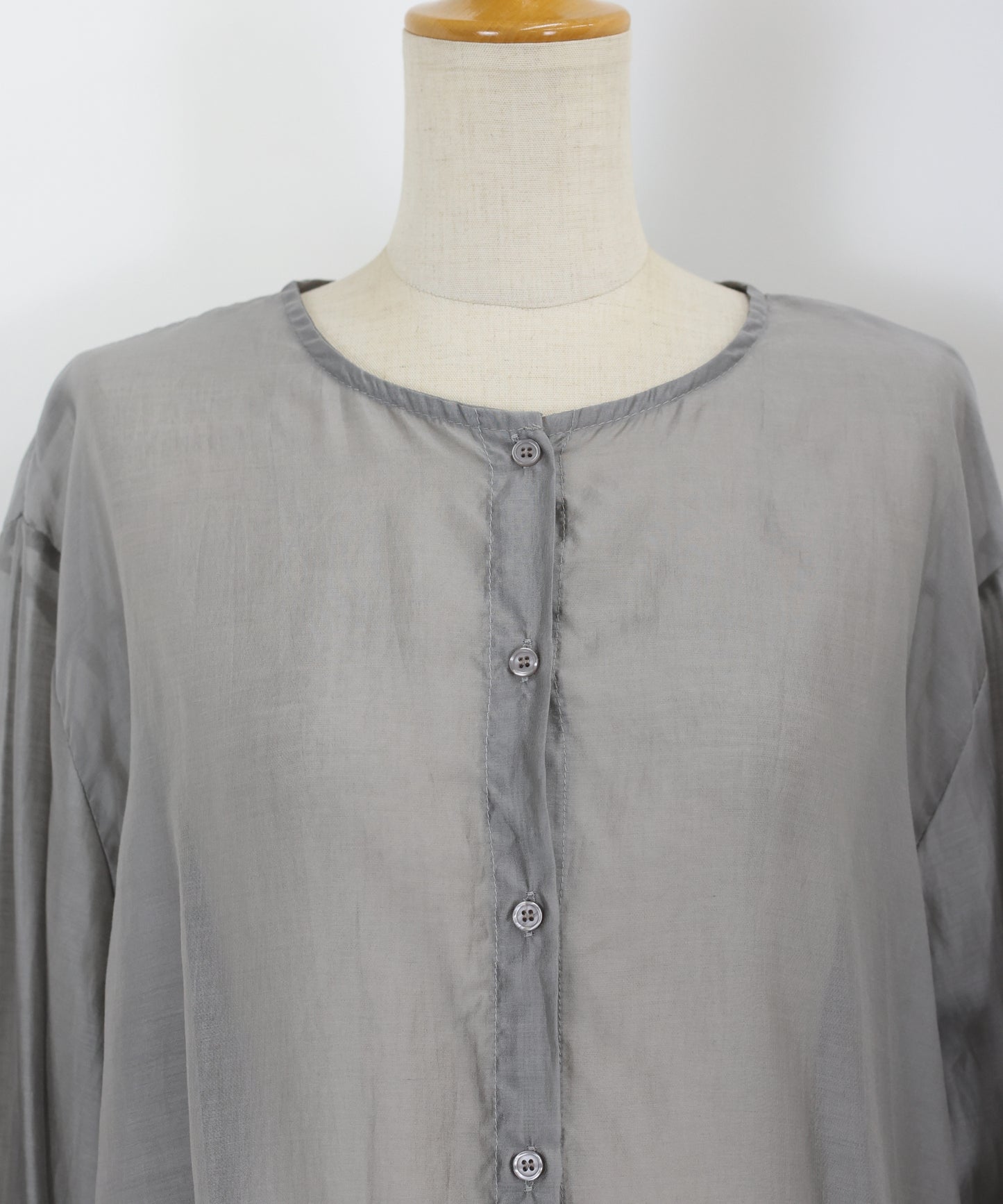 【SALE】ノーカラーシアーシャツ【ネコポス】