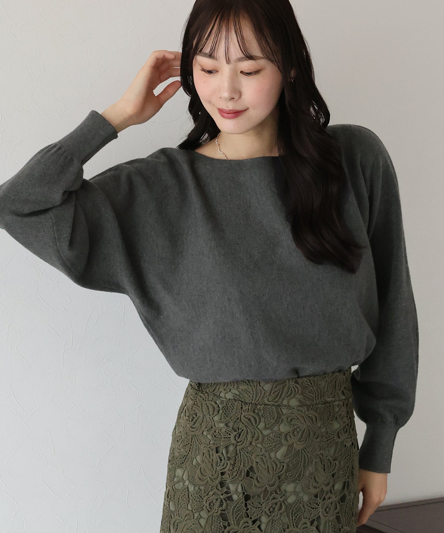 【SALE】ボートネックドルマンニット