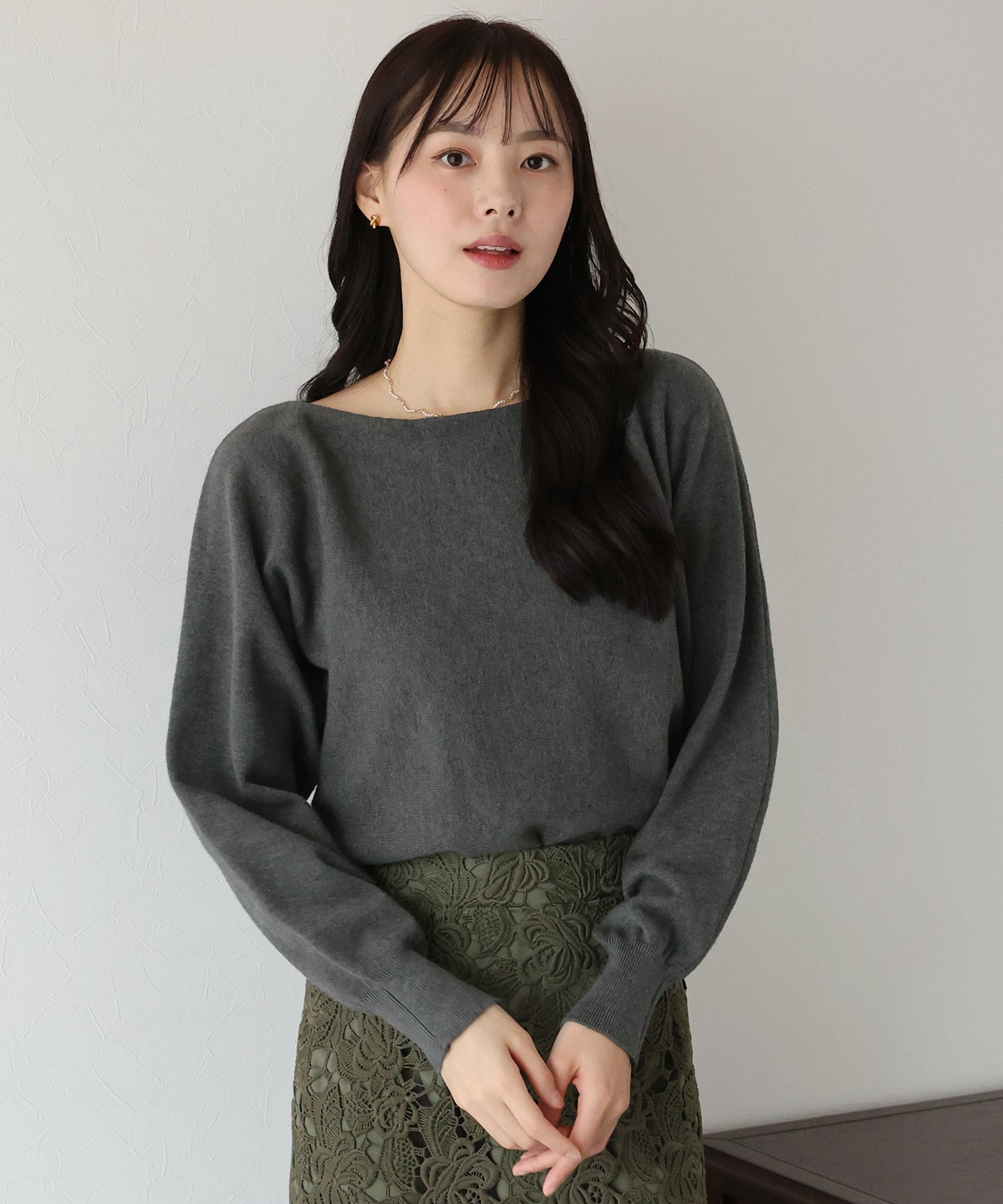 【SALE】ボートネックドルマンニット