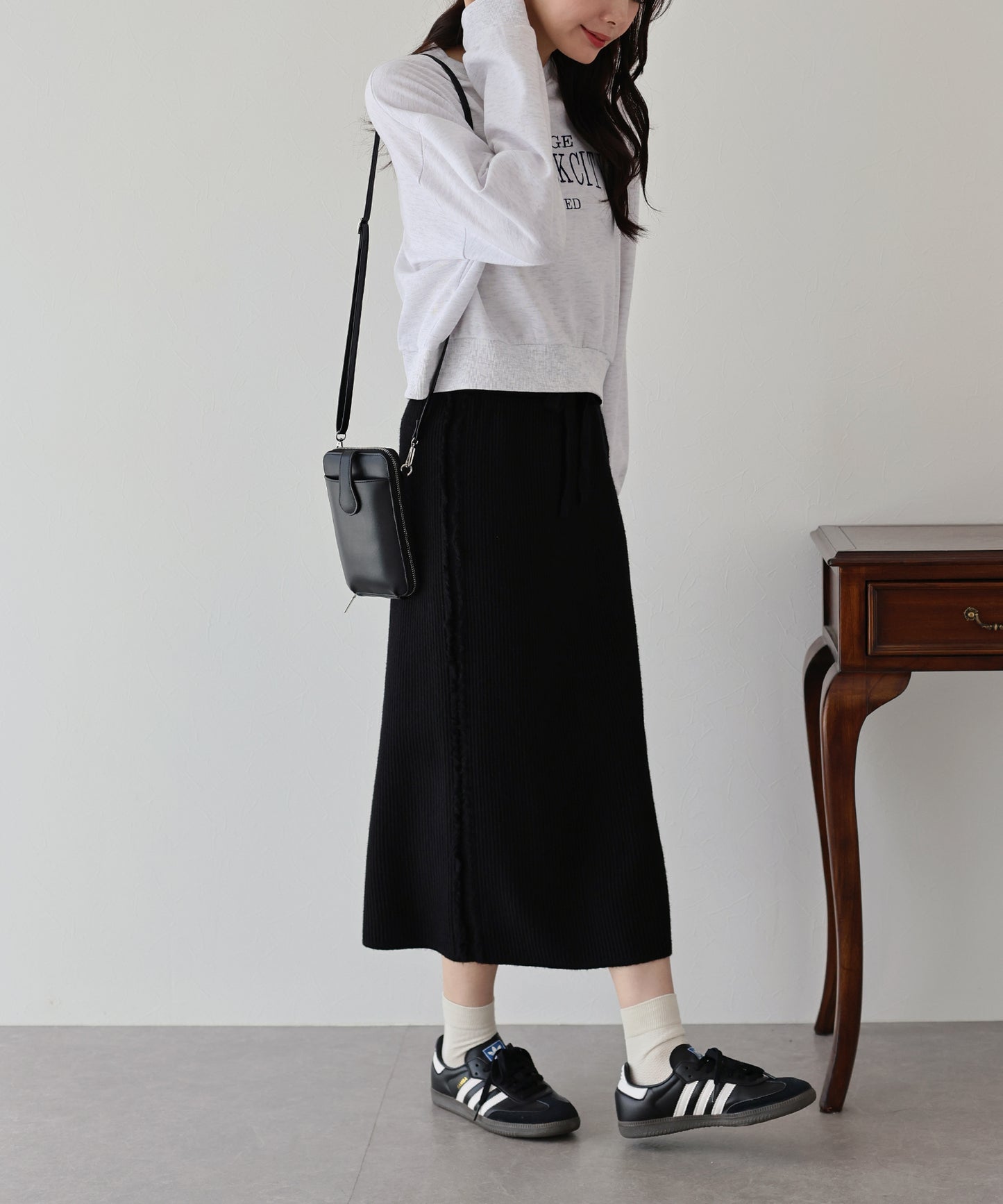 フリンジニットスカート