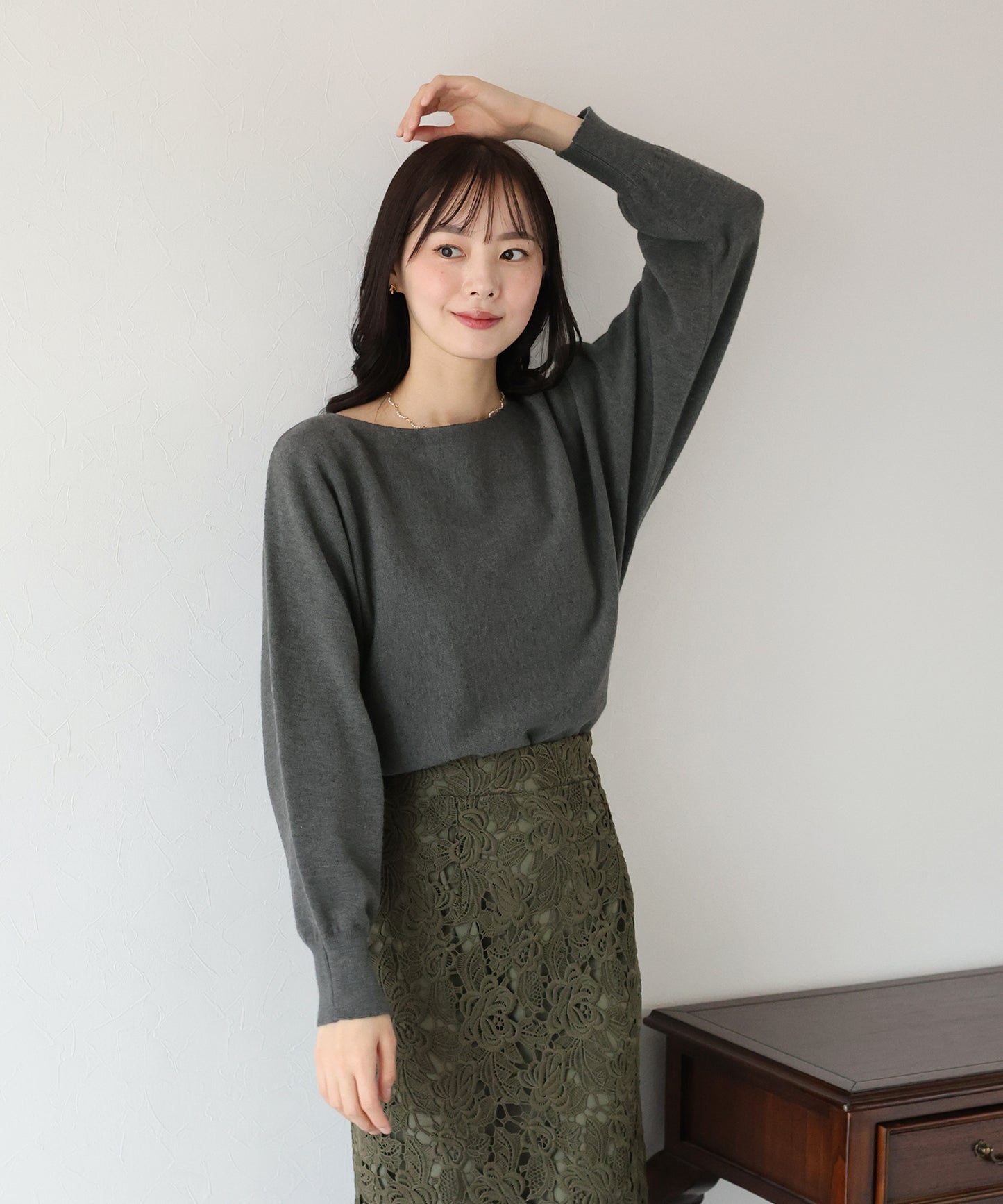 【SALE】ボートネックドルマンニット