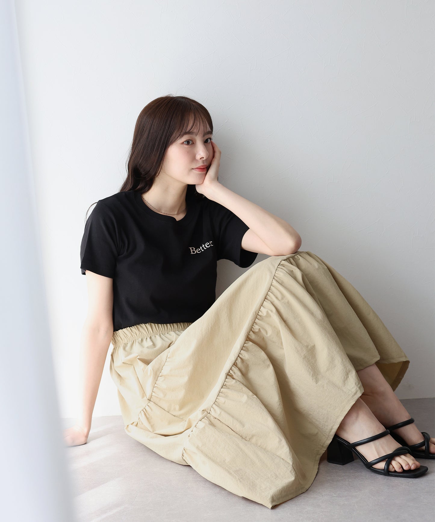 【SALE】ナイロンティアードスカート