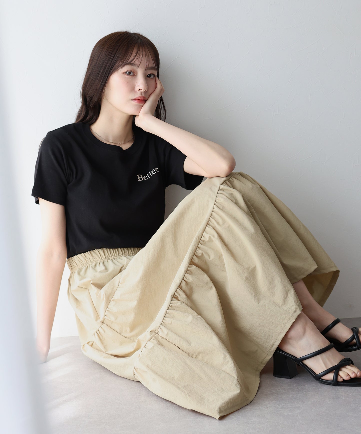 【SALE】ナイロンティアードスカート