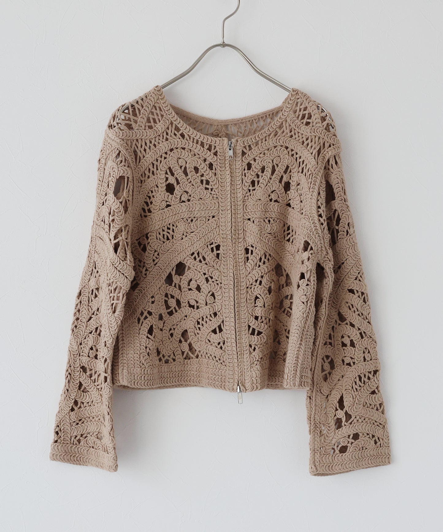 【SALE】ダブルジップクロシェカーディガン