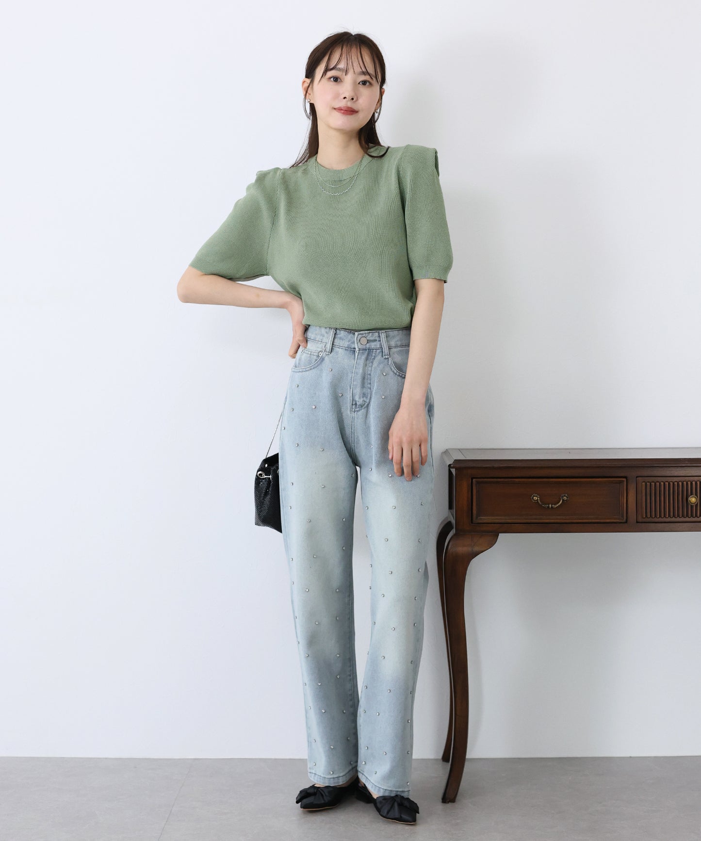 【SALE】タックスリーブサマーニット