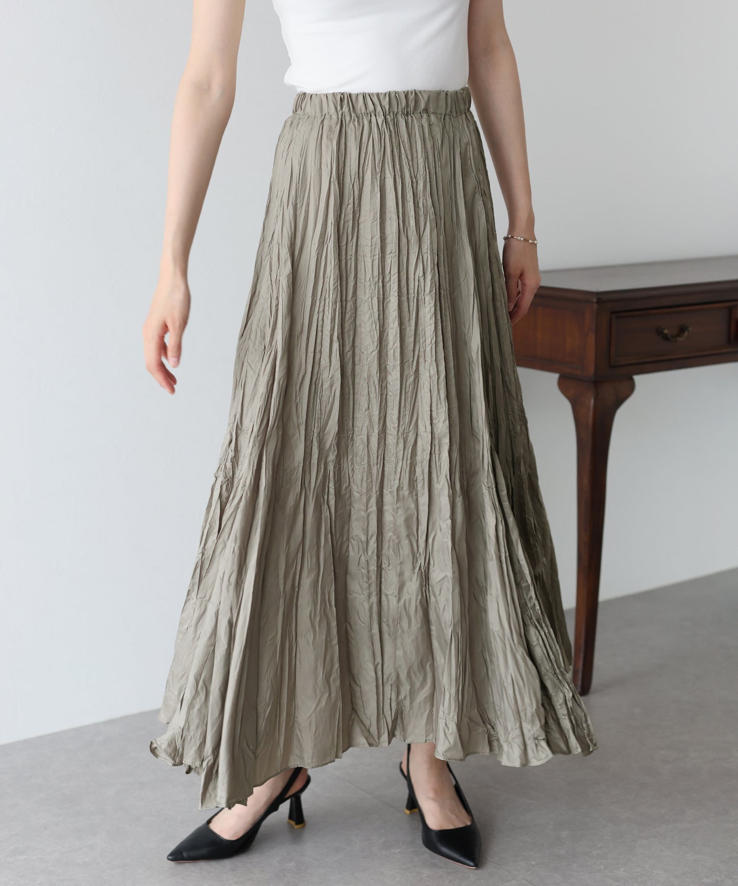 【SALE】シャイニープリーツスカート