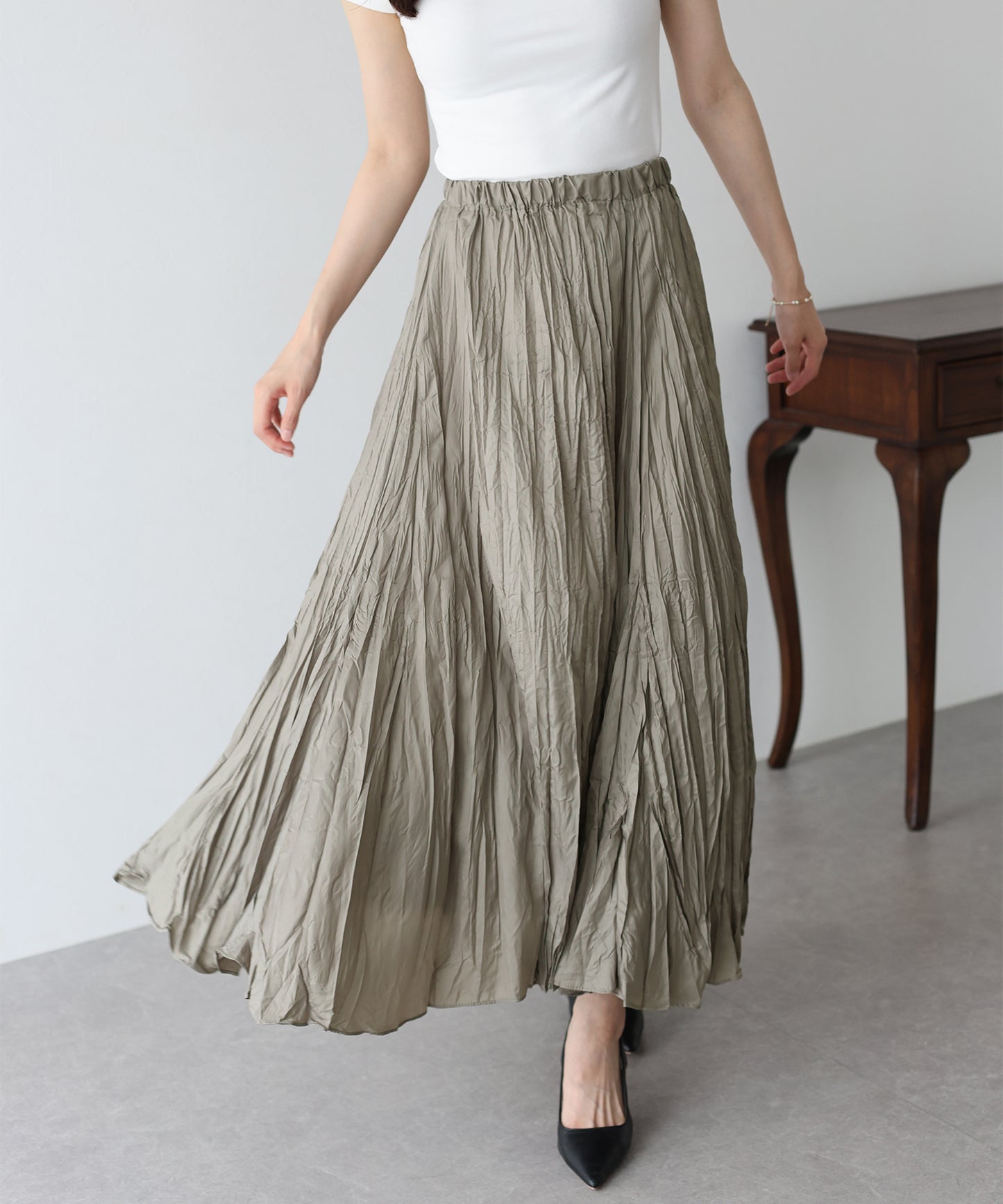 【SALE】シャイニープリーツスカート
