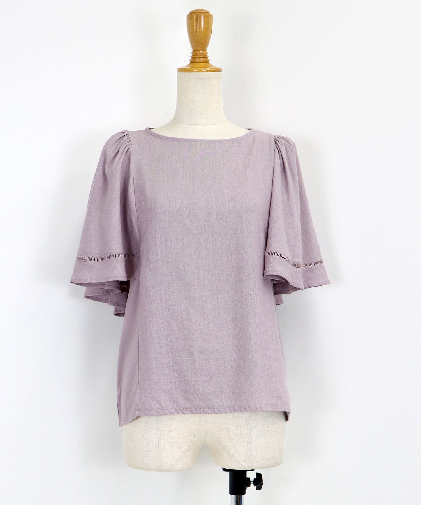 【SALE】ケープ袖リネンブラウス【ネコポス】