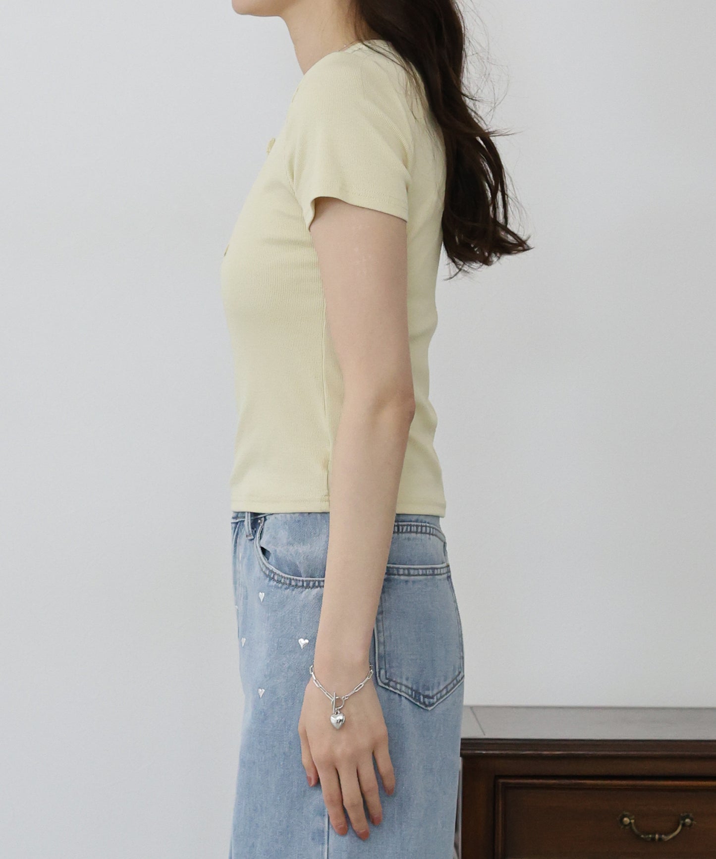 【TIME SALE】ヘンリーネック半袖Tシャツ【ネコポス】