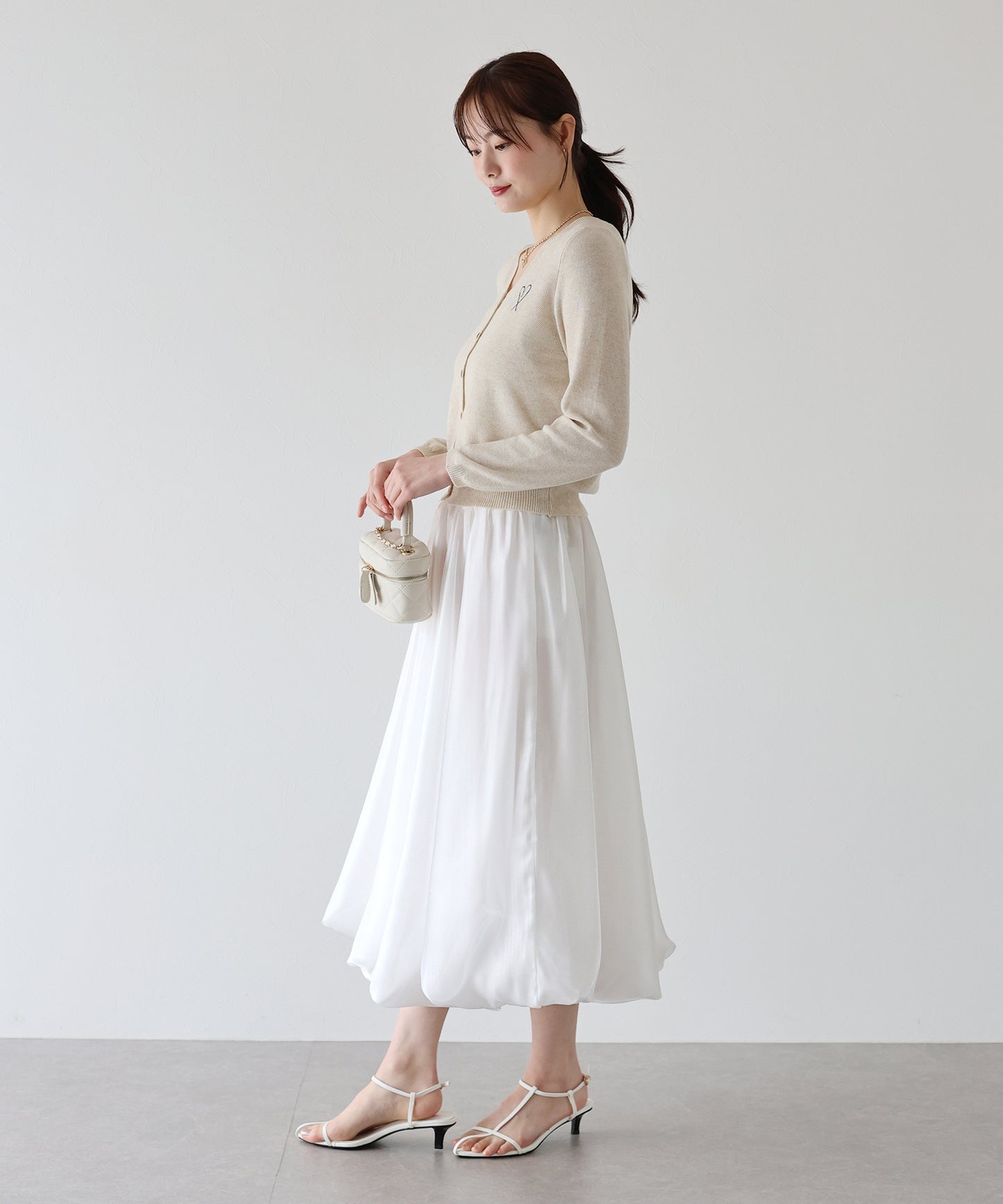 【TIME SALE】サテンオーガンジーバルーンスカート