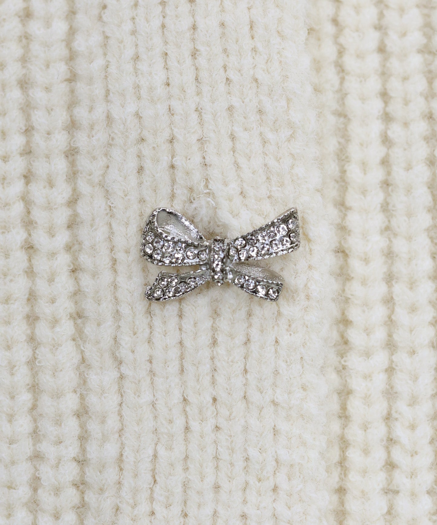 ビジューリボンボタンカーディガン