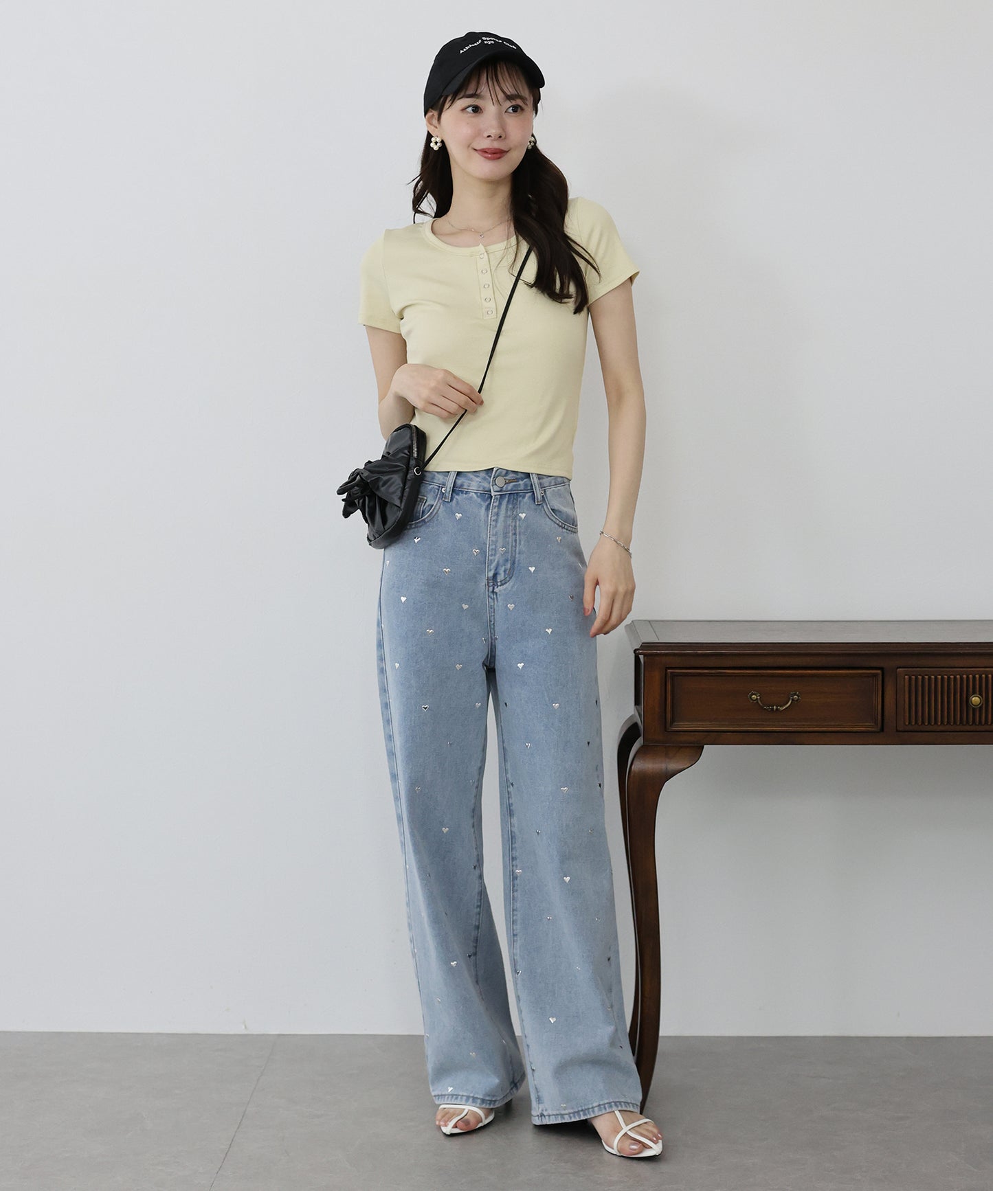 【TIME SALE】ヘンリーネック半袖Tシャツ【ネコポス】