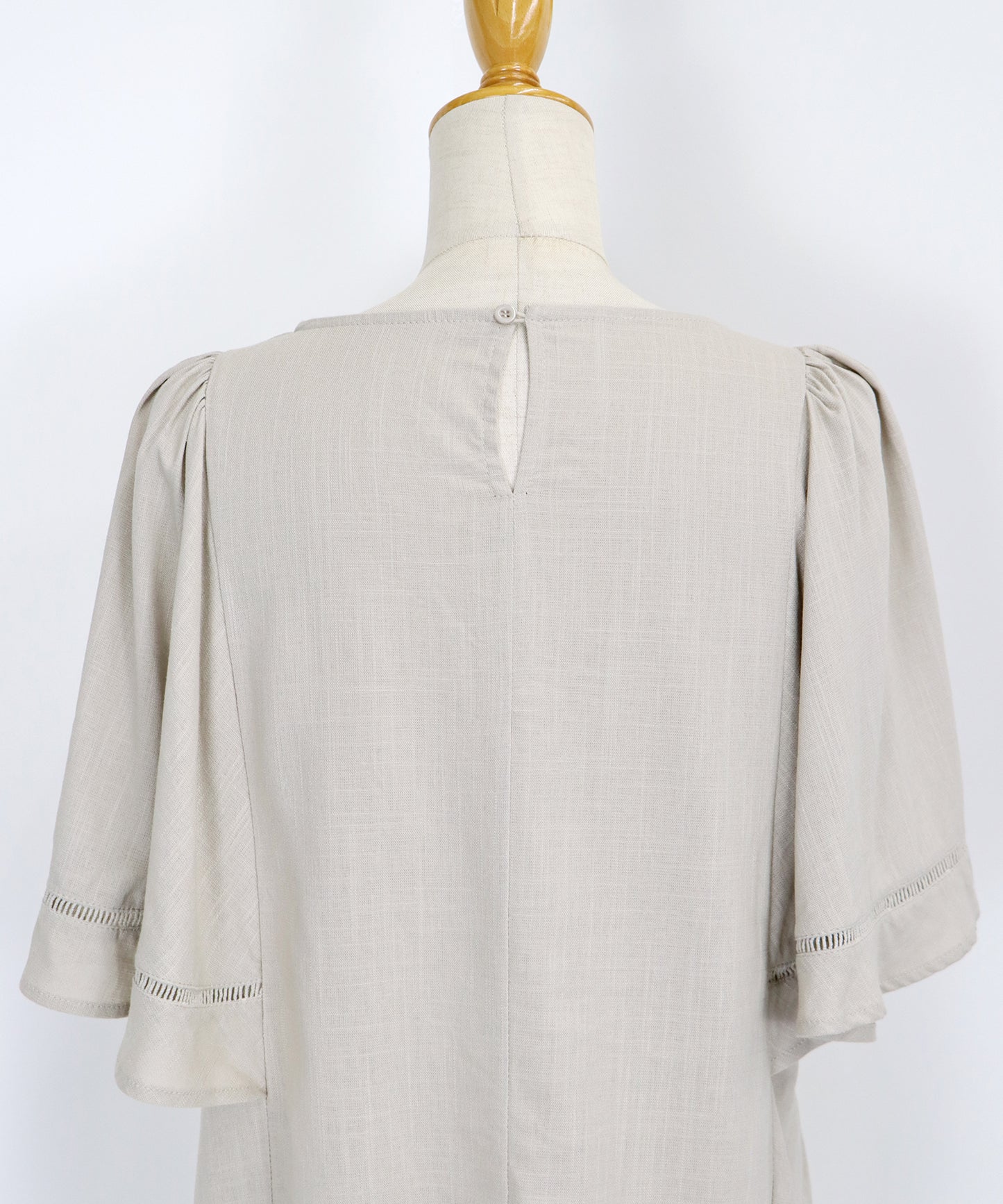 【SALE】ケープ袖リネンブラウス【ネコポス】