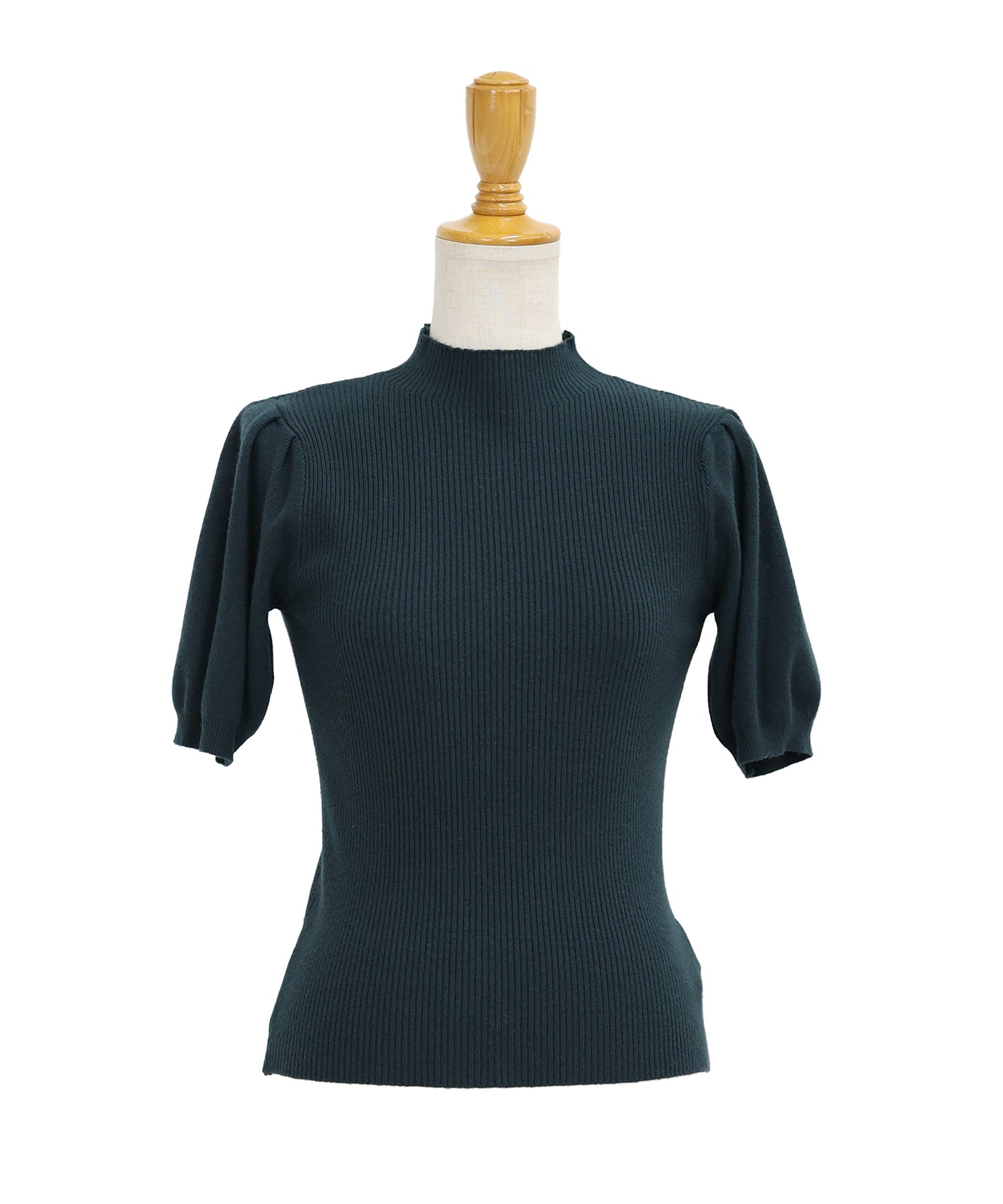 【SALE】パフスリーブ半袖なめらかニット【ネコポス】