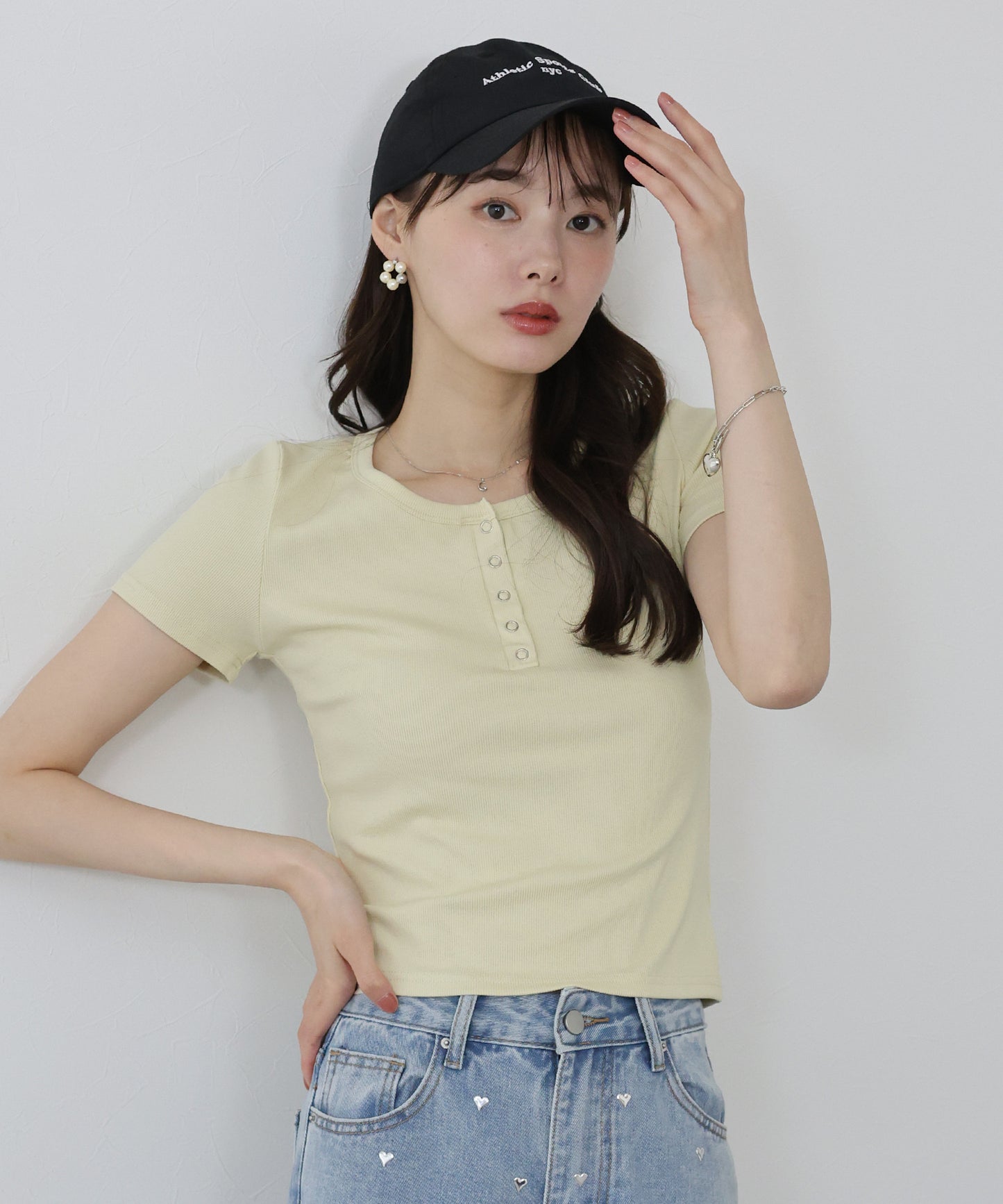 【TIME SALE】ヘンリーネック半袖Tシャツ【ネコポス】